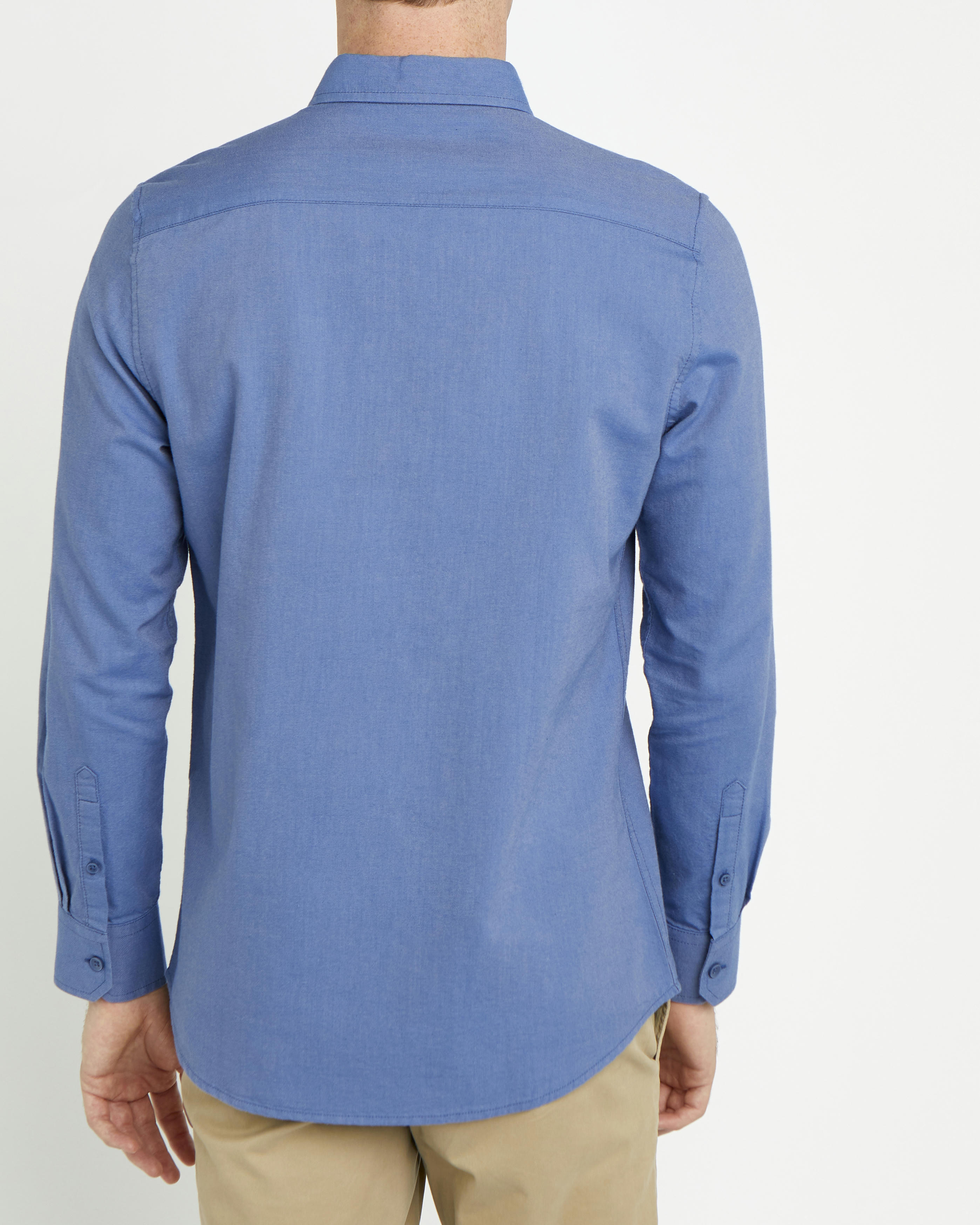 Slim Fit Long-Sleeved Cotton Oxford Shirt