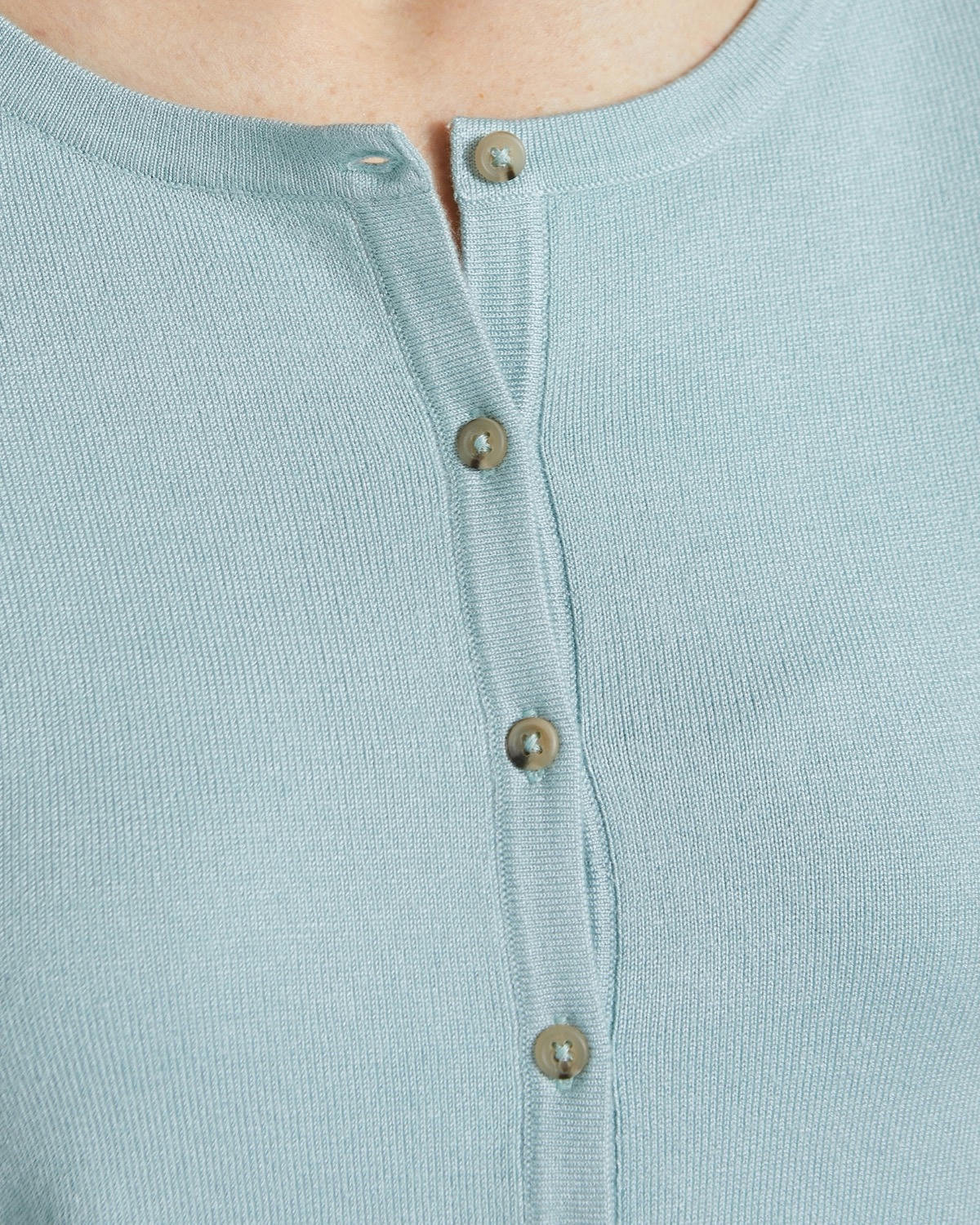 Crew Neck Button Front Cardigan