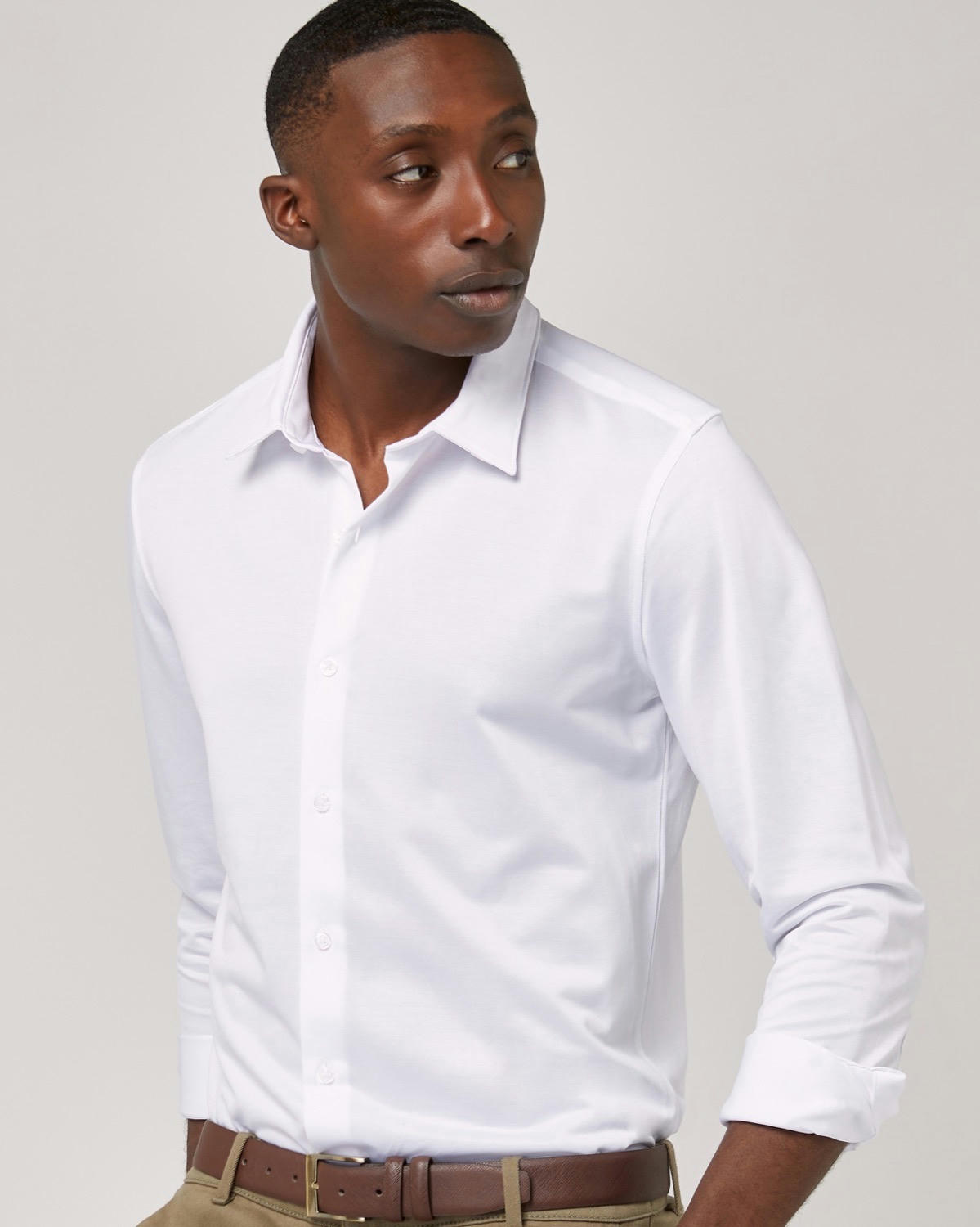 Tailored Fit Long Sleeved Knitted Stretch Shirt