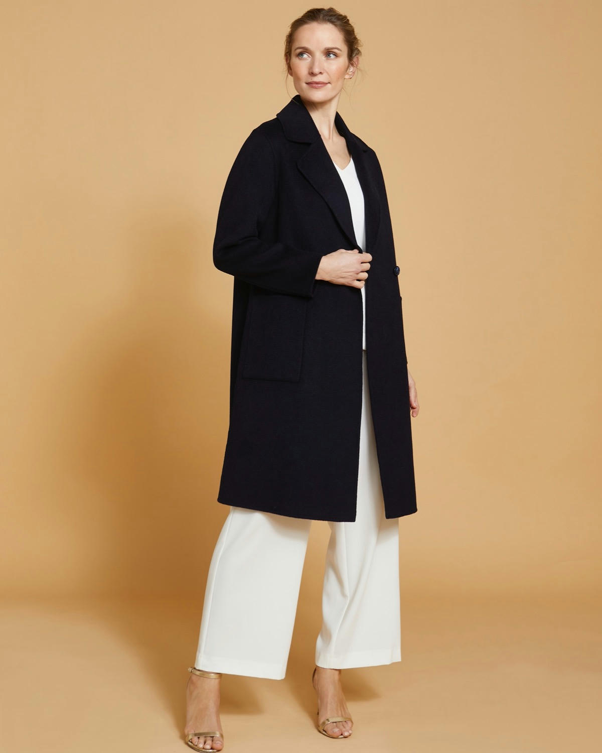 Paul Costelloe Living Studio Navy Patch Pocket Coat