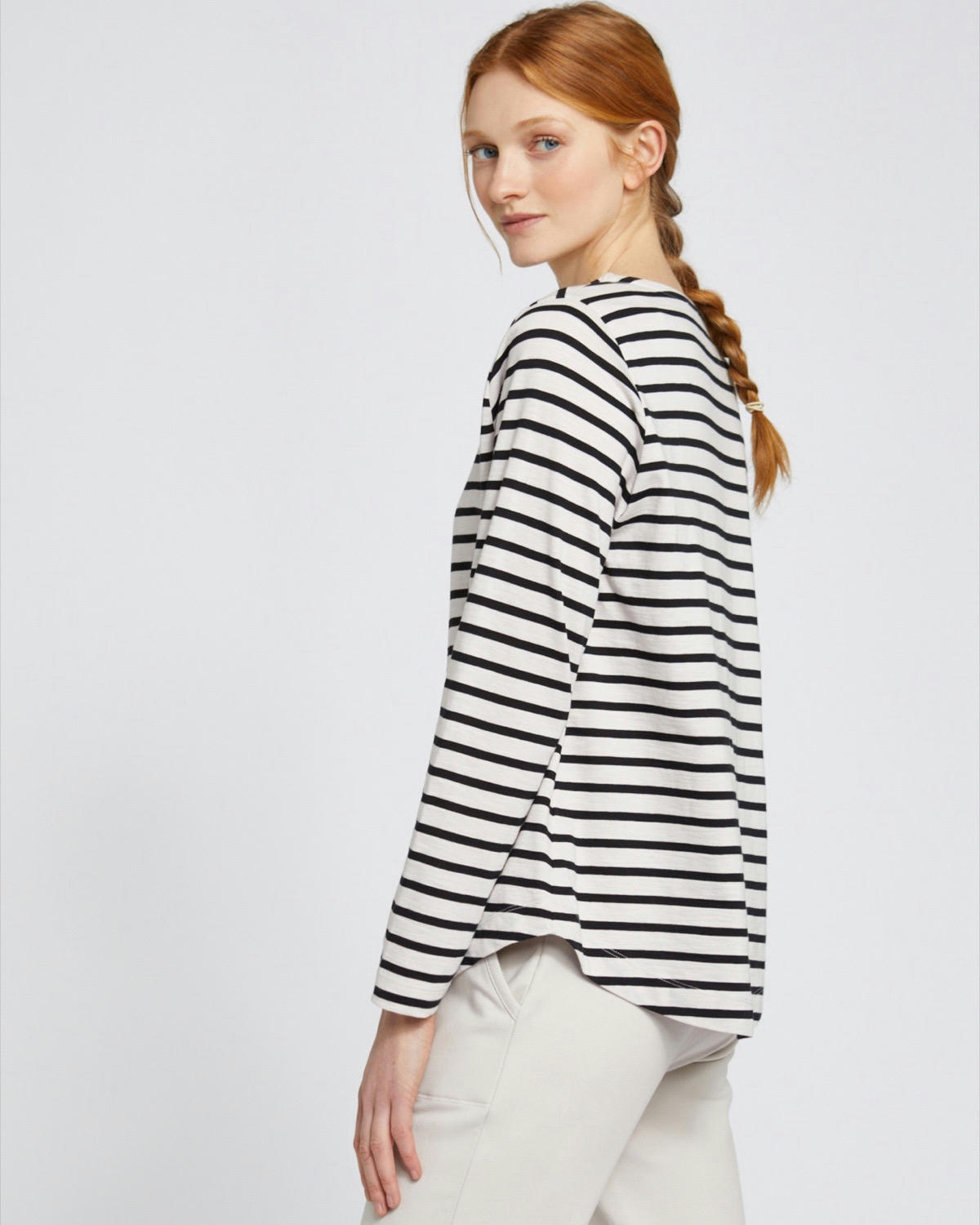 Carolyn Donnelly The Edit Black Stripe Cotton Top