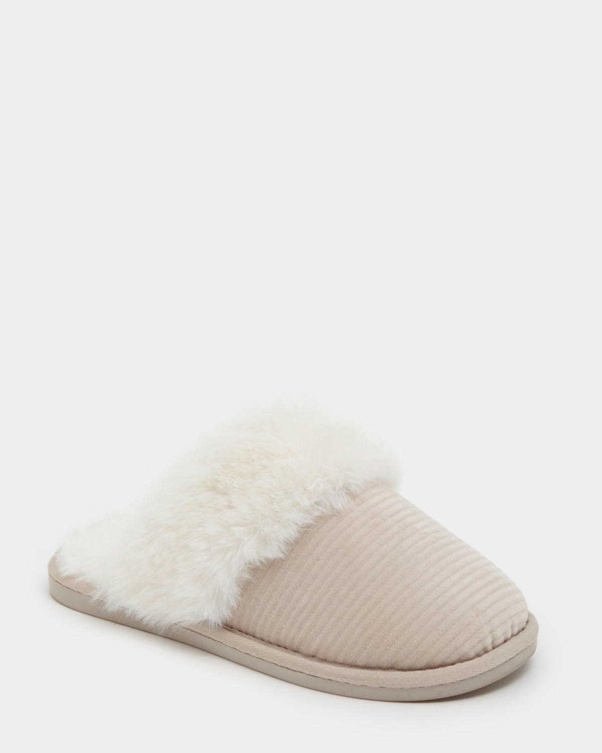 Rib Velour Mule Slippers
