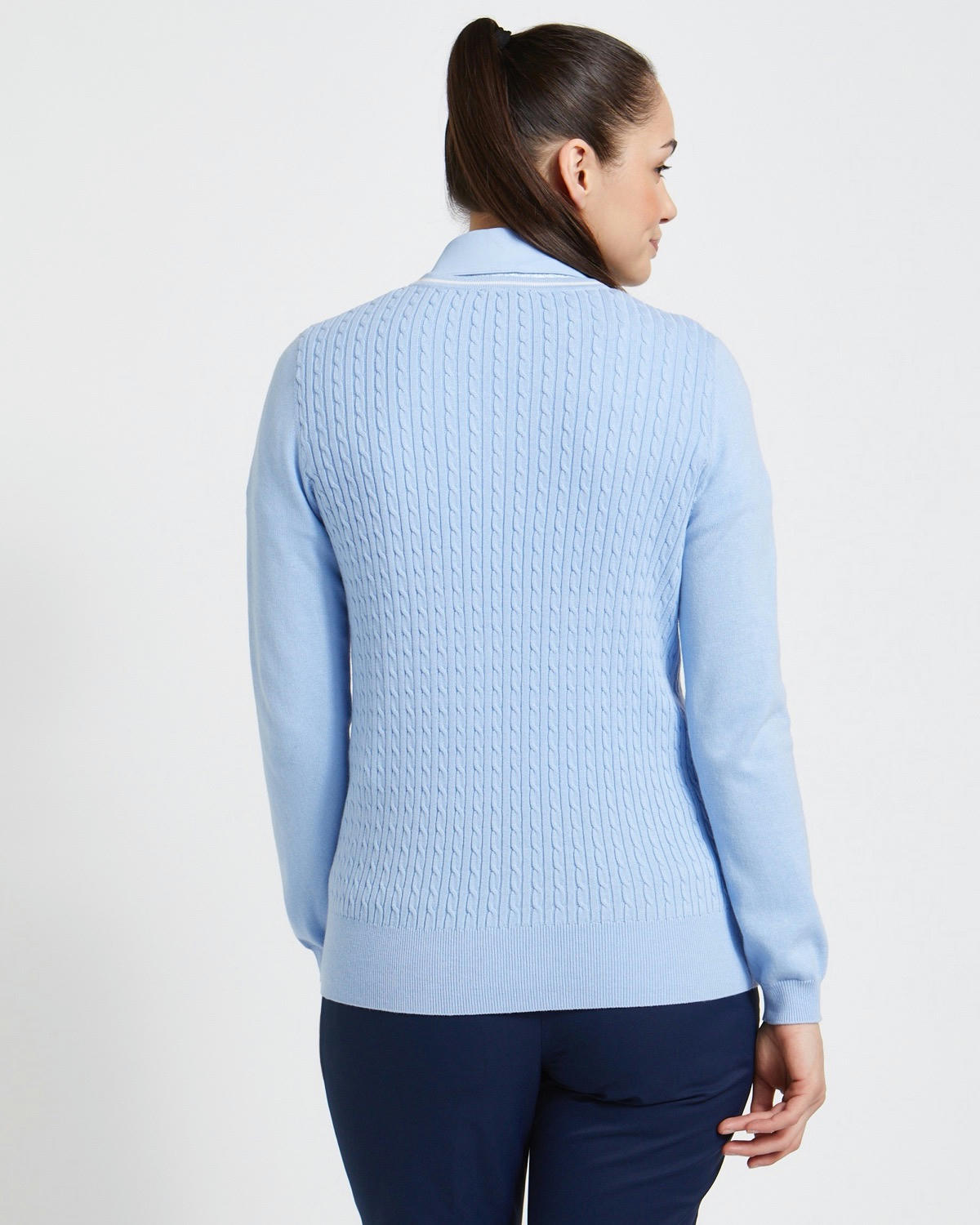 Pádraig Harrington Golf Blue Cable Knit Jumper