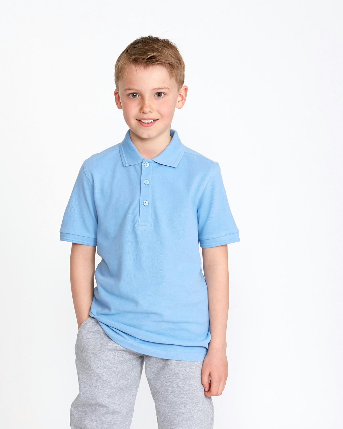 Boys Stain Release Short-Sleeved Slim Polo Shirts - Pack Of 2