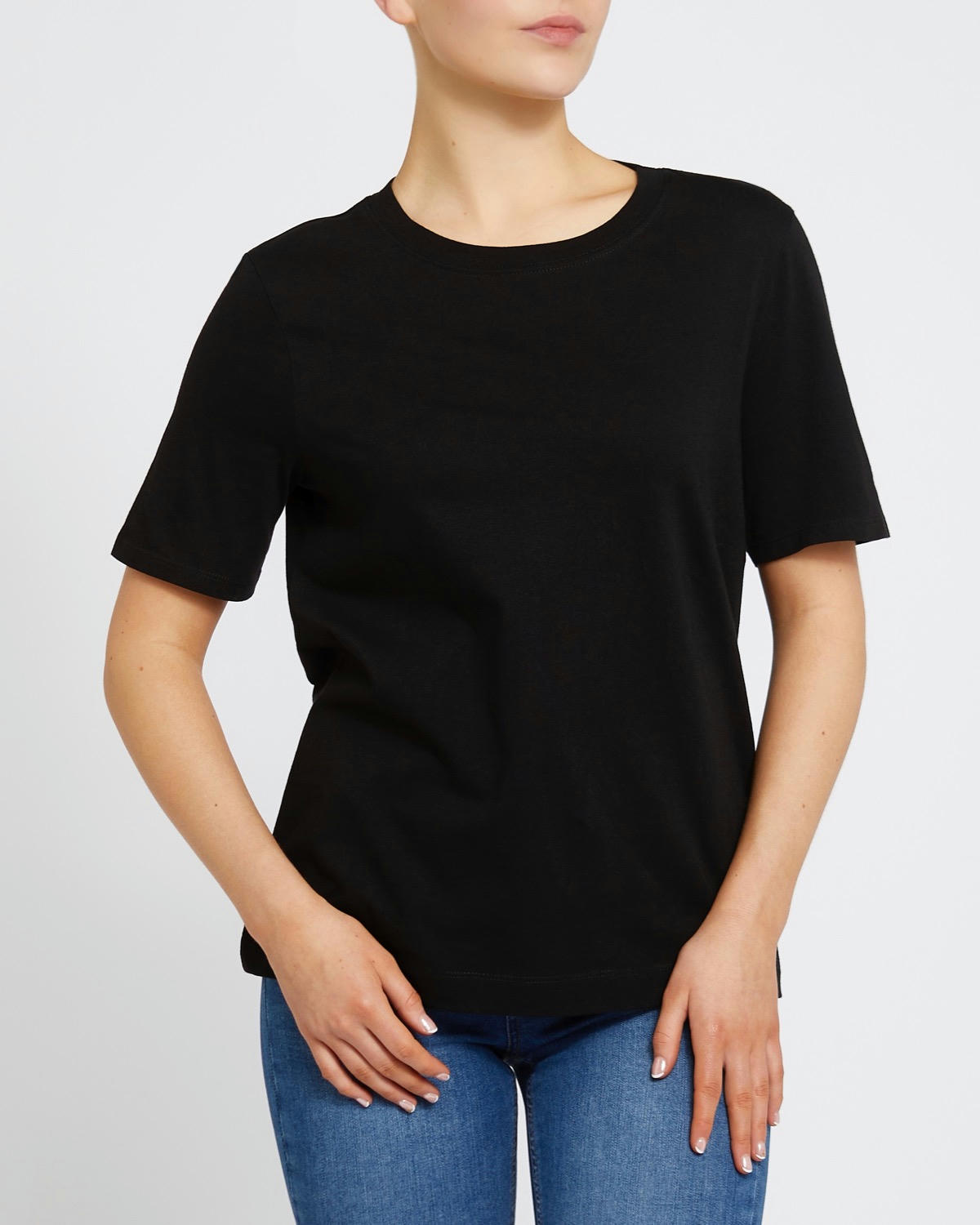 Straight Fit Cotton Crew Neck T-Shirt