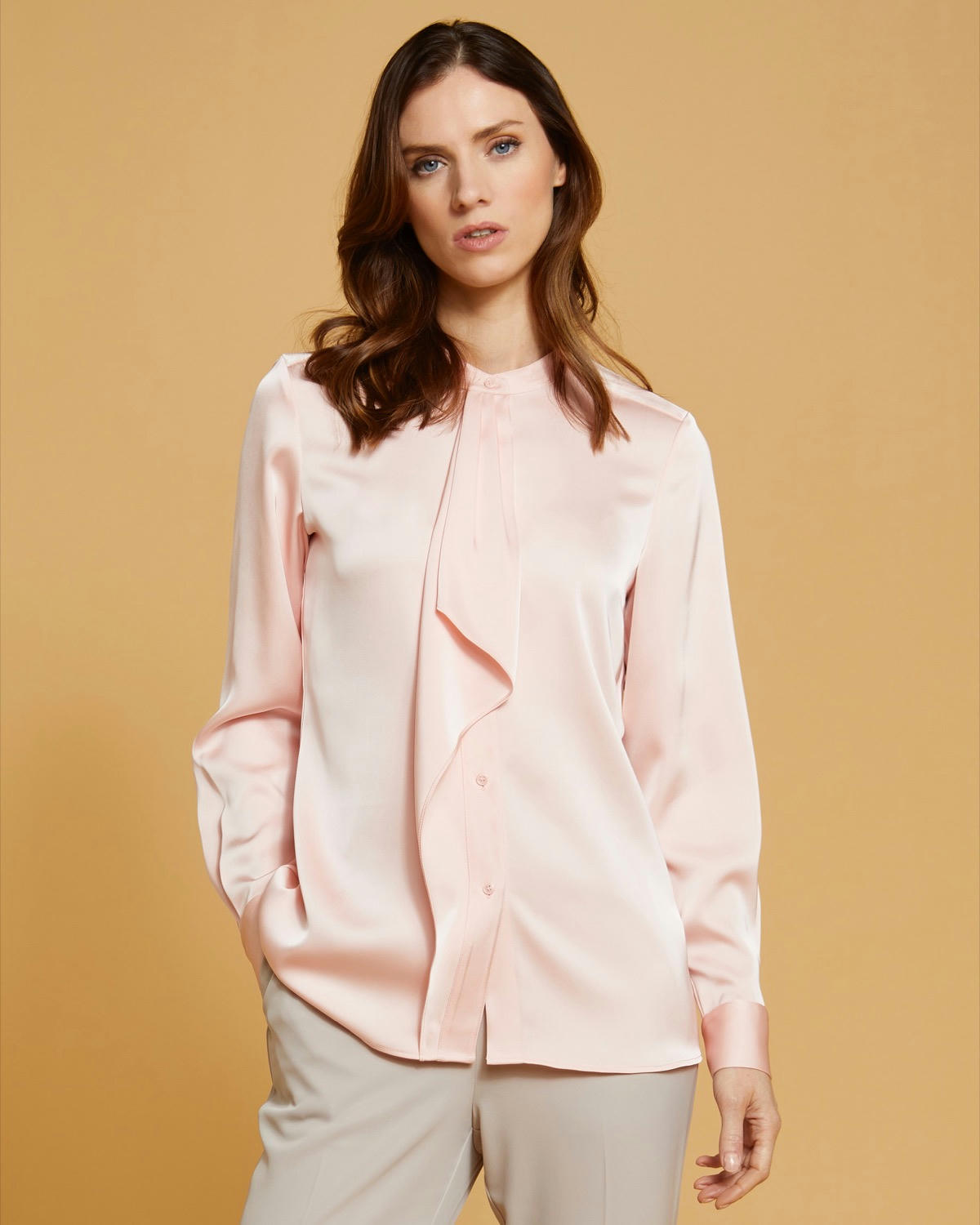 Paul Costelloe Living Studio Pink Ruffle Blouse