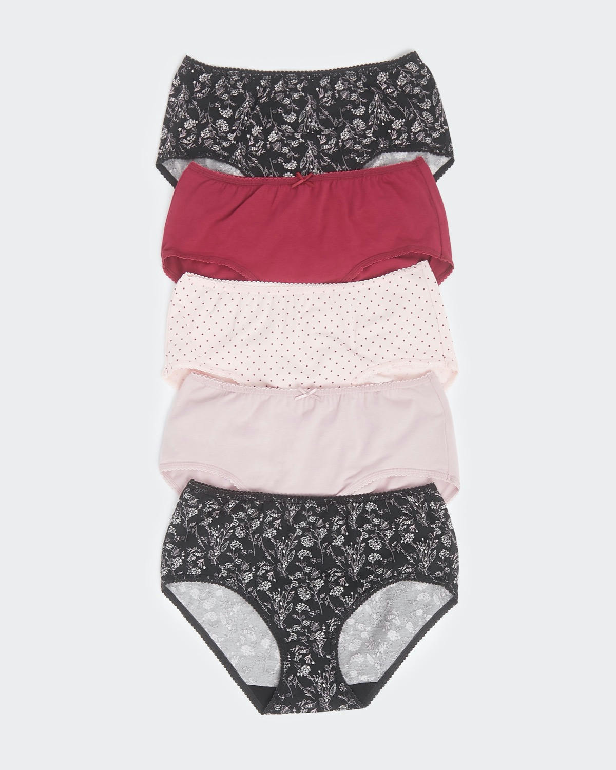 Print Cotton Rich Midi Briefs - Pack of 5
