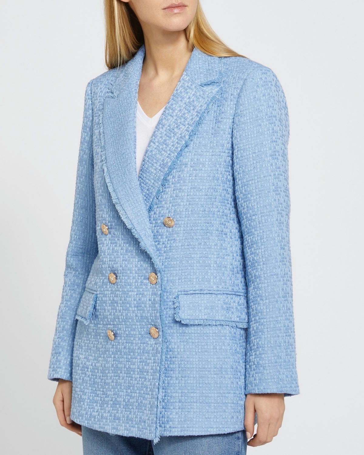 Boucle Double-Breasted Blazer