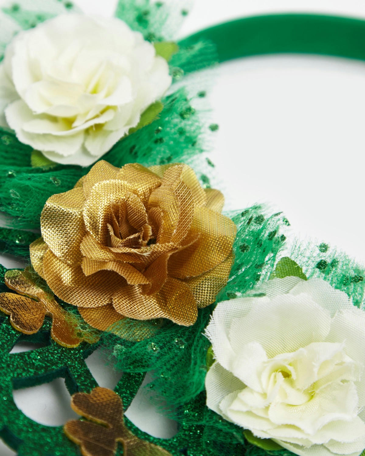 Green Shamrock Tiara Headband