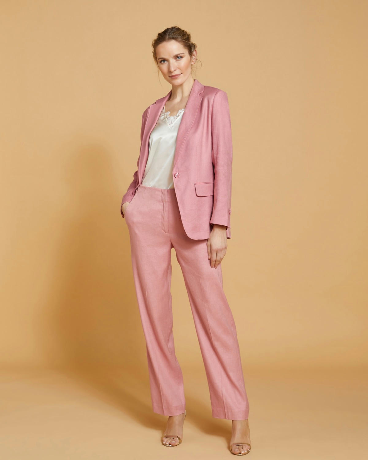 Paul Costelloe Living Studio Pink Linen Blazer