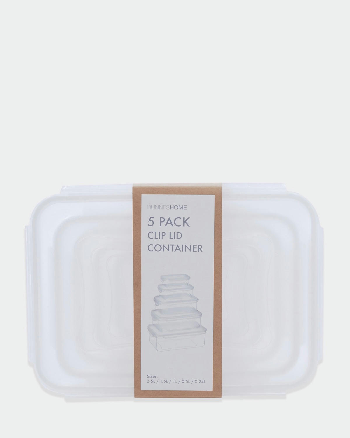Clip Lid Food Storage Box (5 Pack)