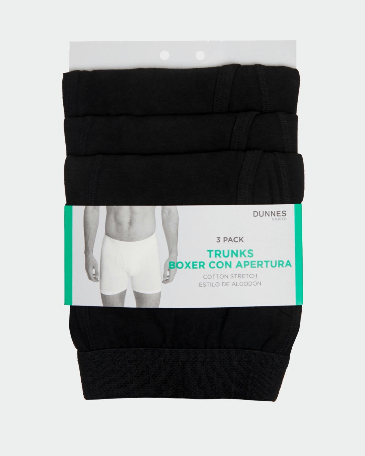 Black Cotton Rich Keyhole Trunks - Pack Of 3