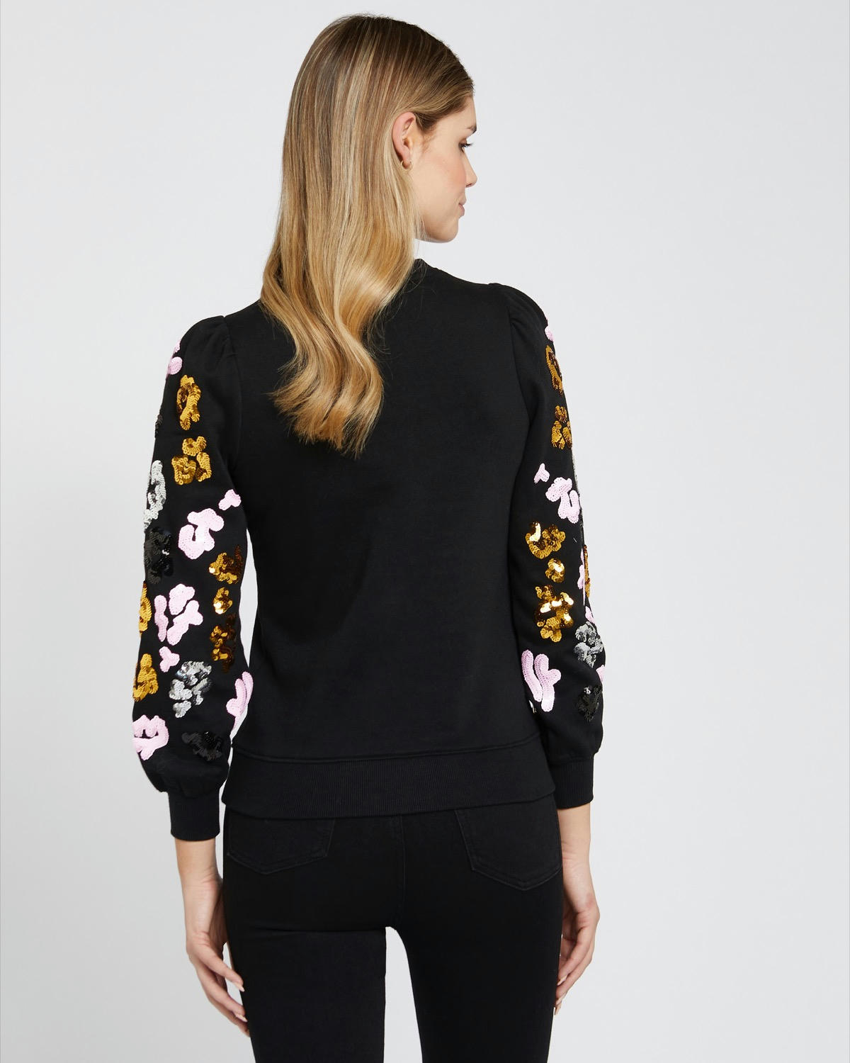 Savida Natalie Sequin Sleeve Sweatshirt