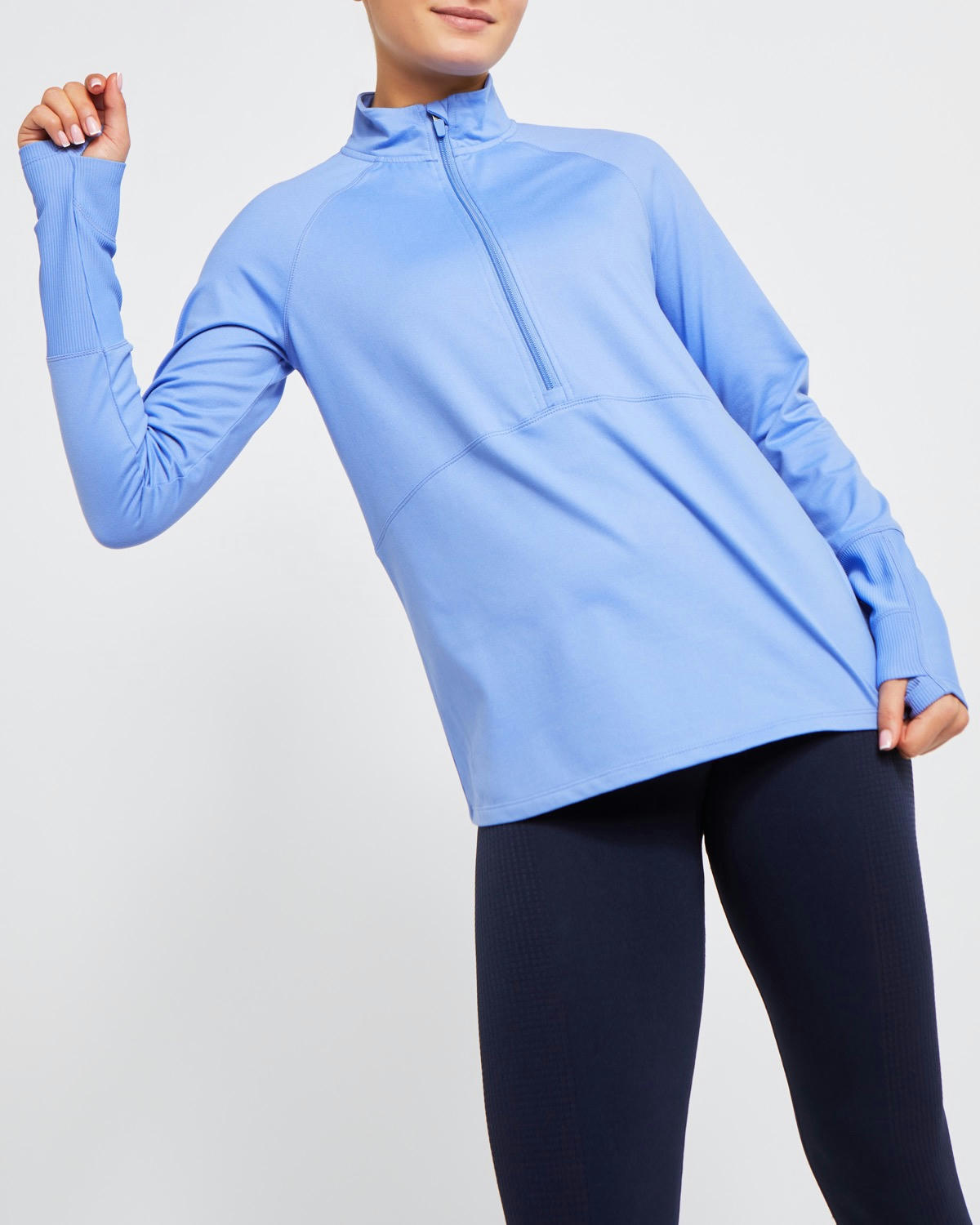 Long-Sleeved Half-Zip Top