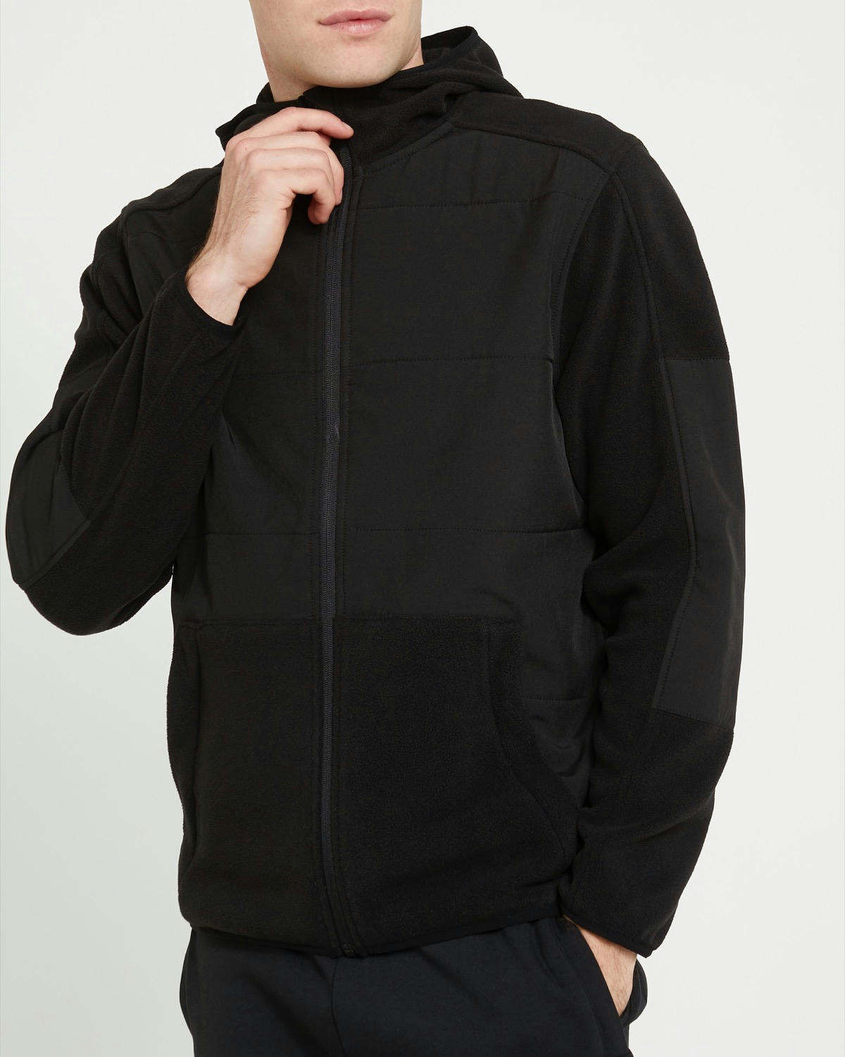 Woven Panel Fleece Jacket