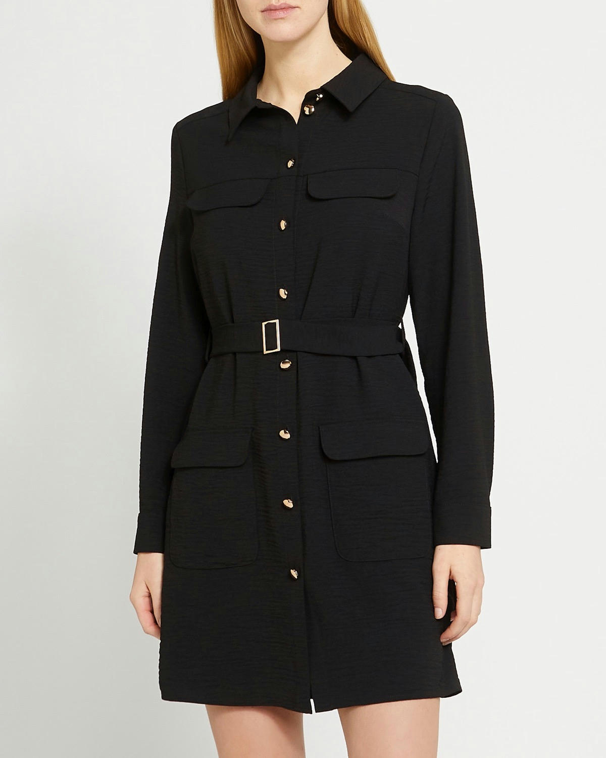 Military Utility Shirt Dress