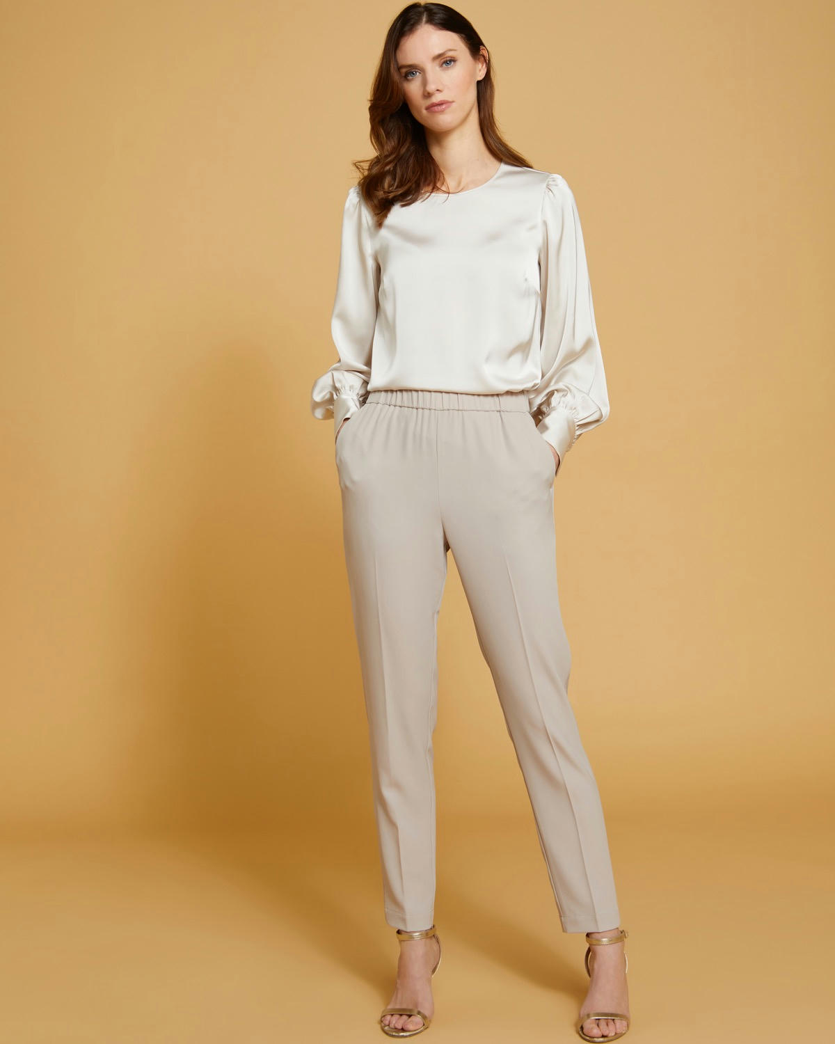 Paul Costelloe Living Studio Stone Sophia Long-Sleeved Top