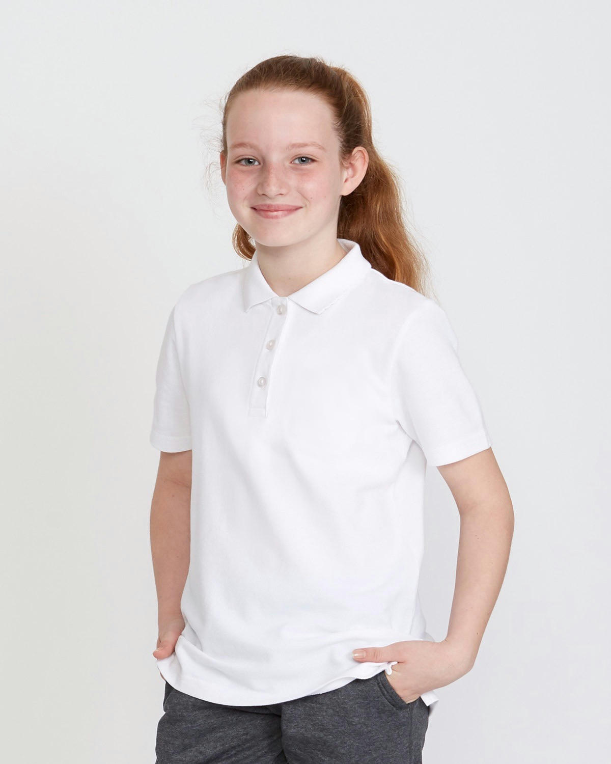 Girls Stain Release Short-Sleeved Slim Polo Shirts - Pack Of 2