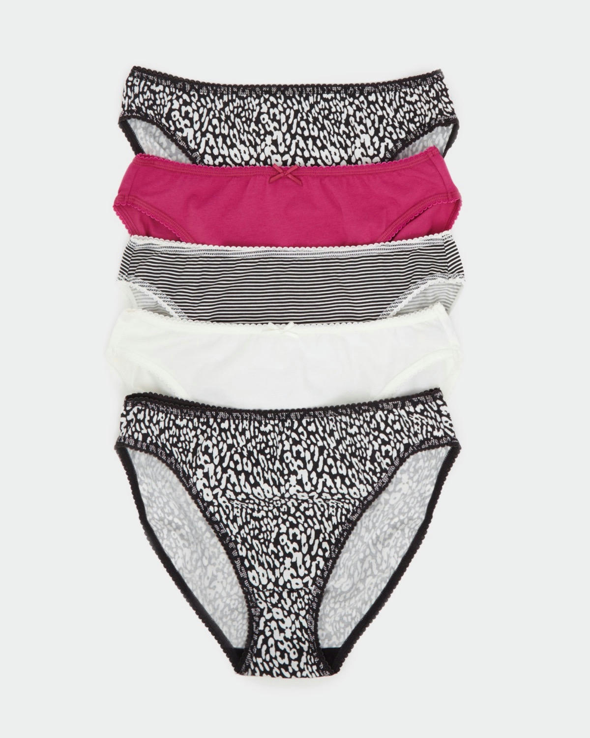 Printed High Leg Briefs - Pack Of 5