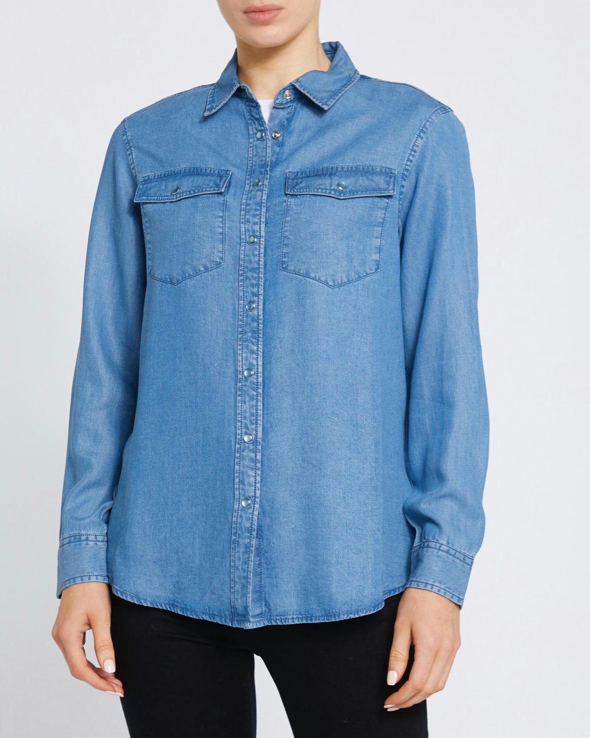 Denim Collared Relaxed Shirt
