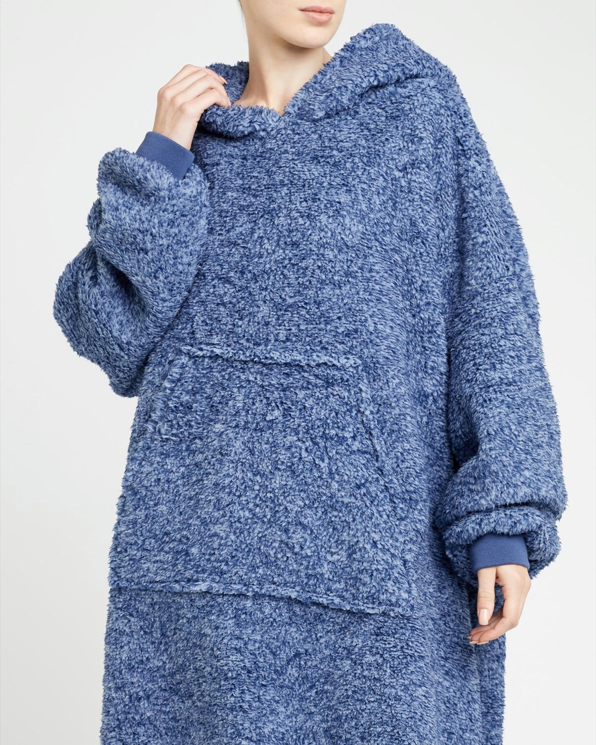 Denim Marl Hooded Blanket