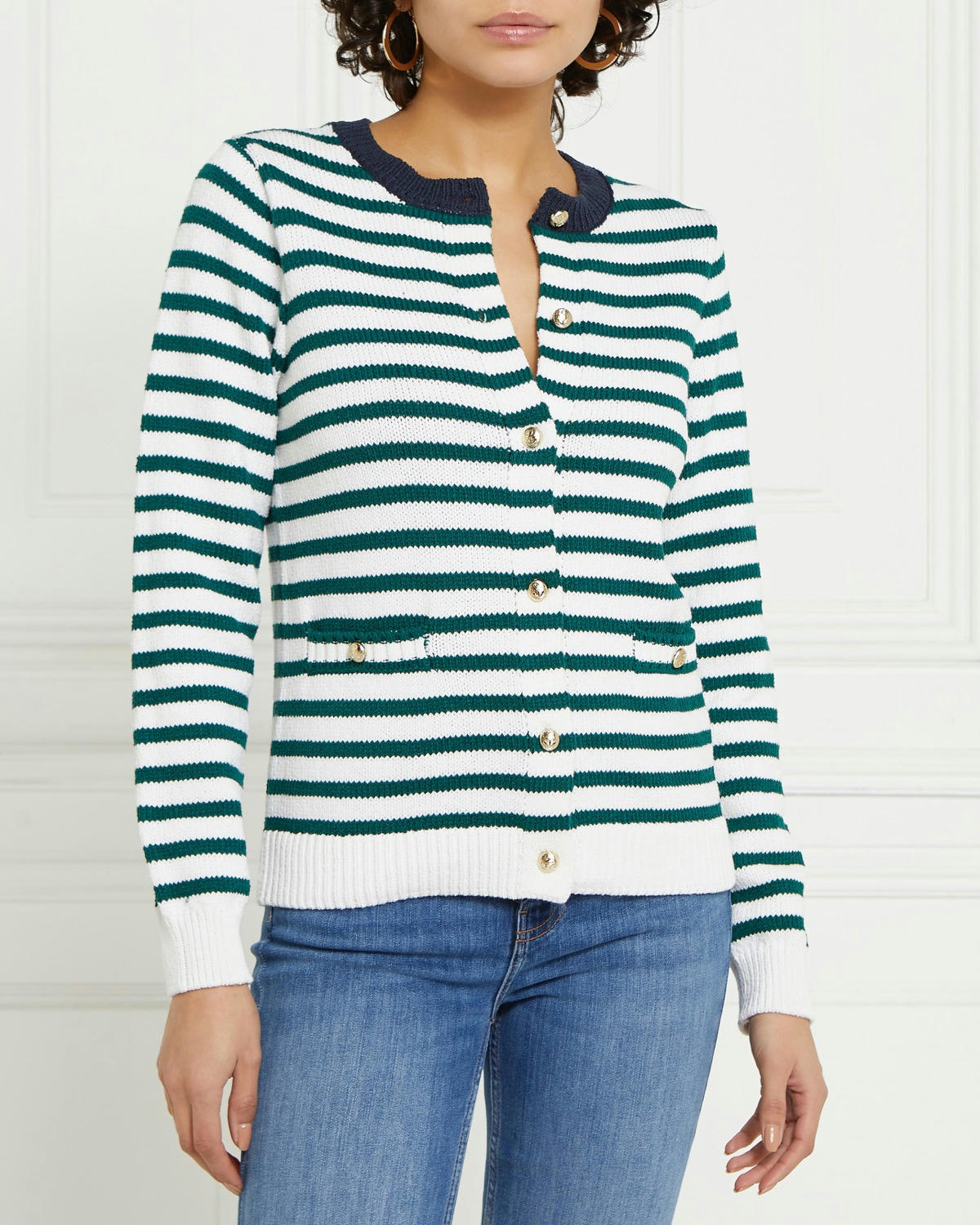Gallery Stripe Button Cardigan