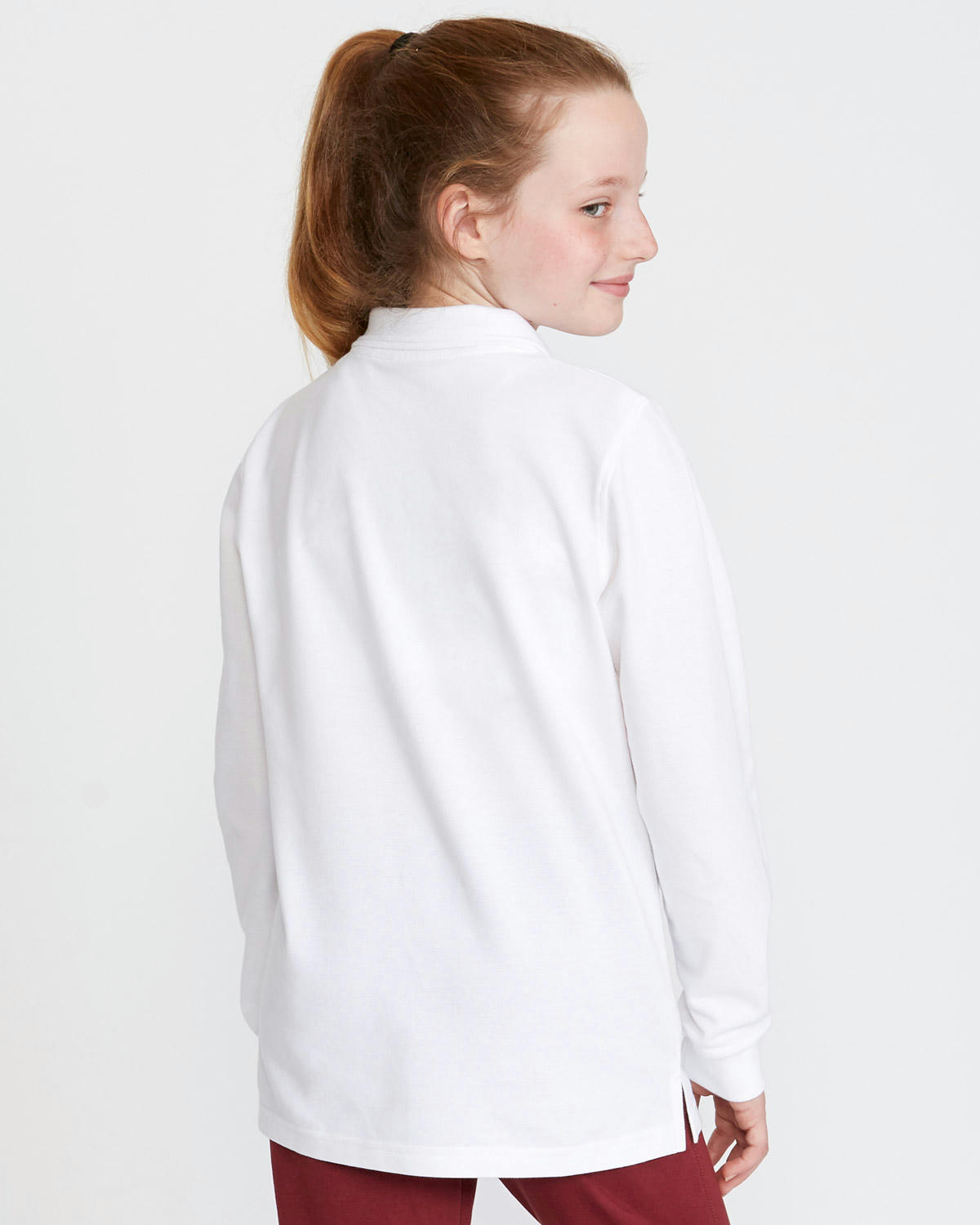 Pure Cotton Long-Sleeved Polo Shirts - Pack Of 2