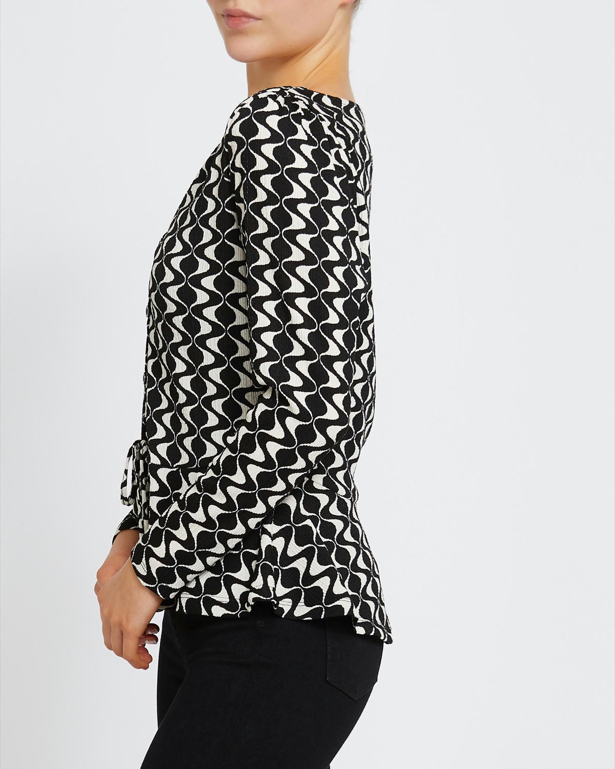 Peplum Long-Sleeved Jersey Top