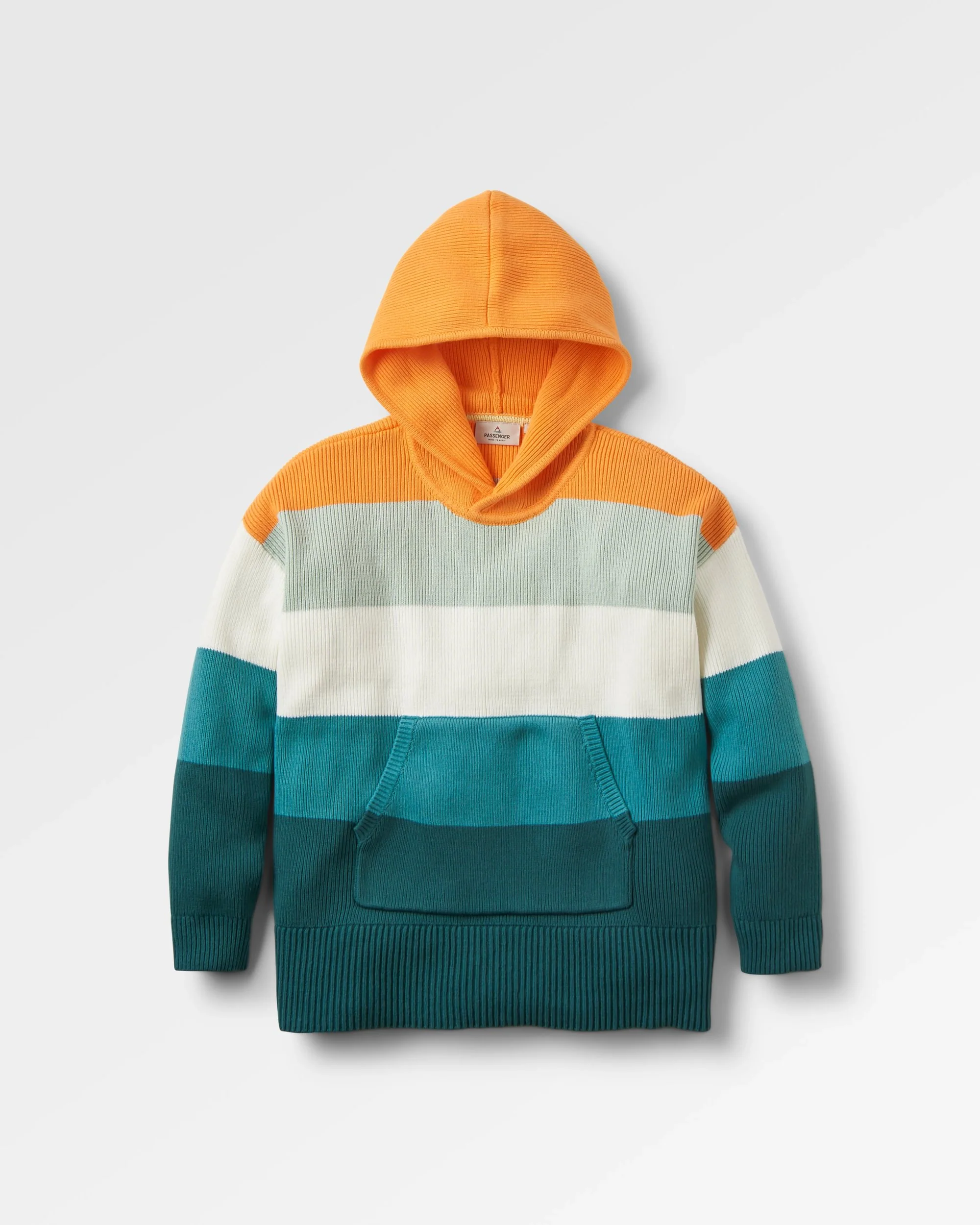 Moments Oversized Organic Cotton Knitted Hoodie - Multi Stripe