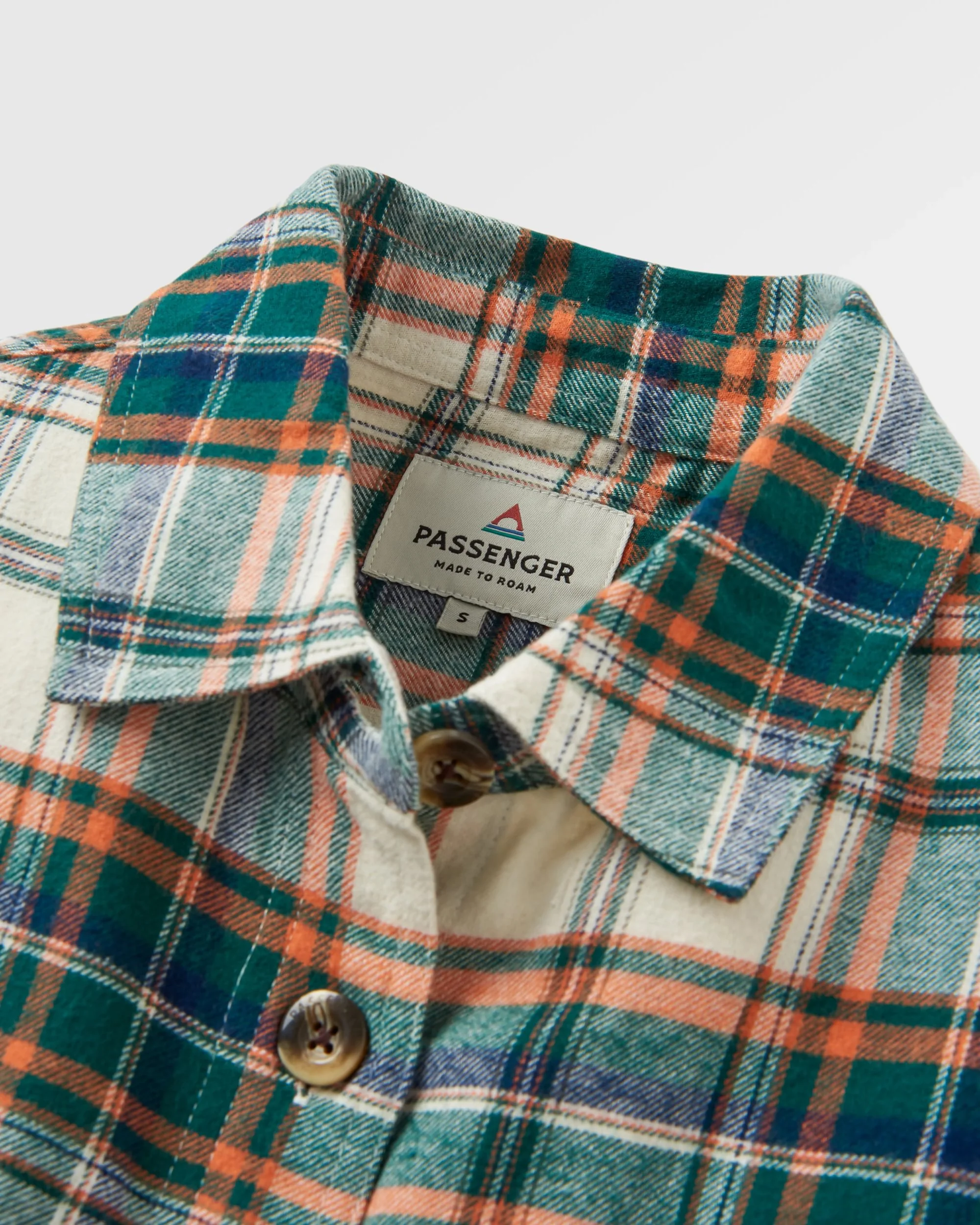 Rootsy Organic Cotton LS Shirt - Birch/Rain Forest Check