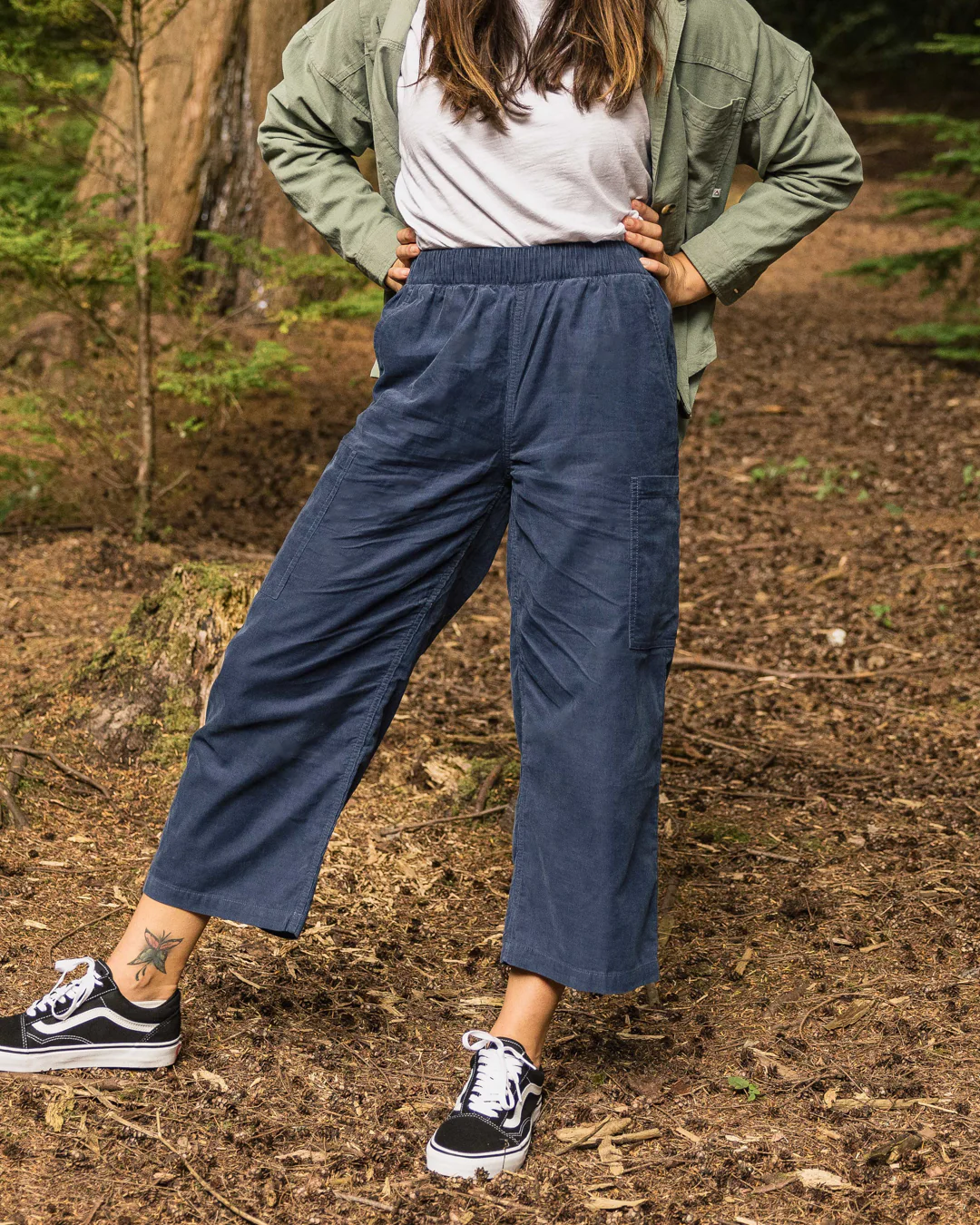 Someday Organic Corduroy Trouser - Dark Denim