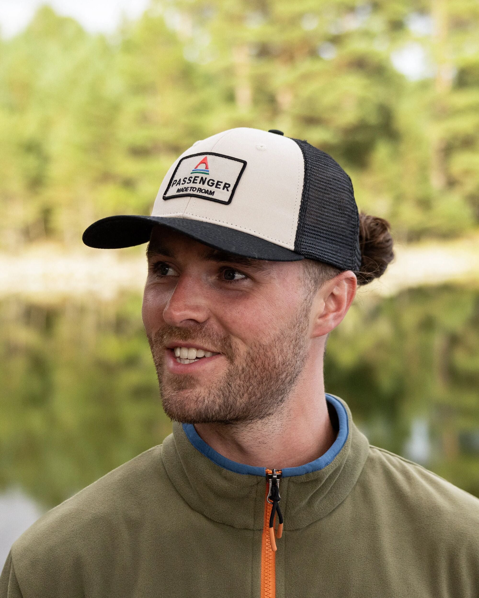Core Recycled Cotton Trucker Cap - Black/ White