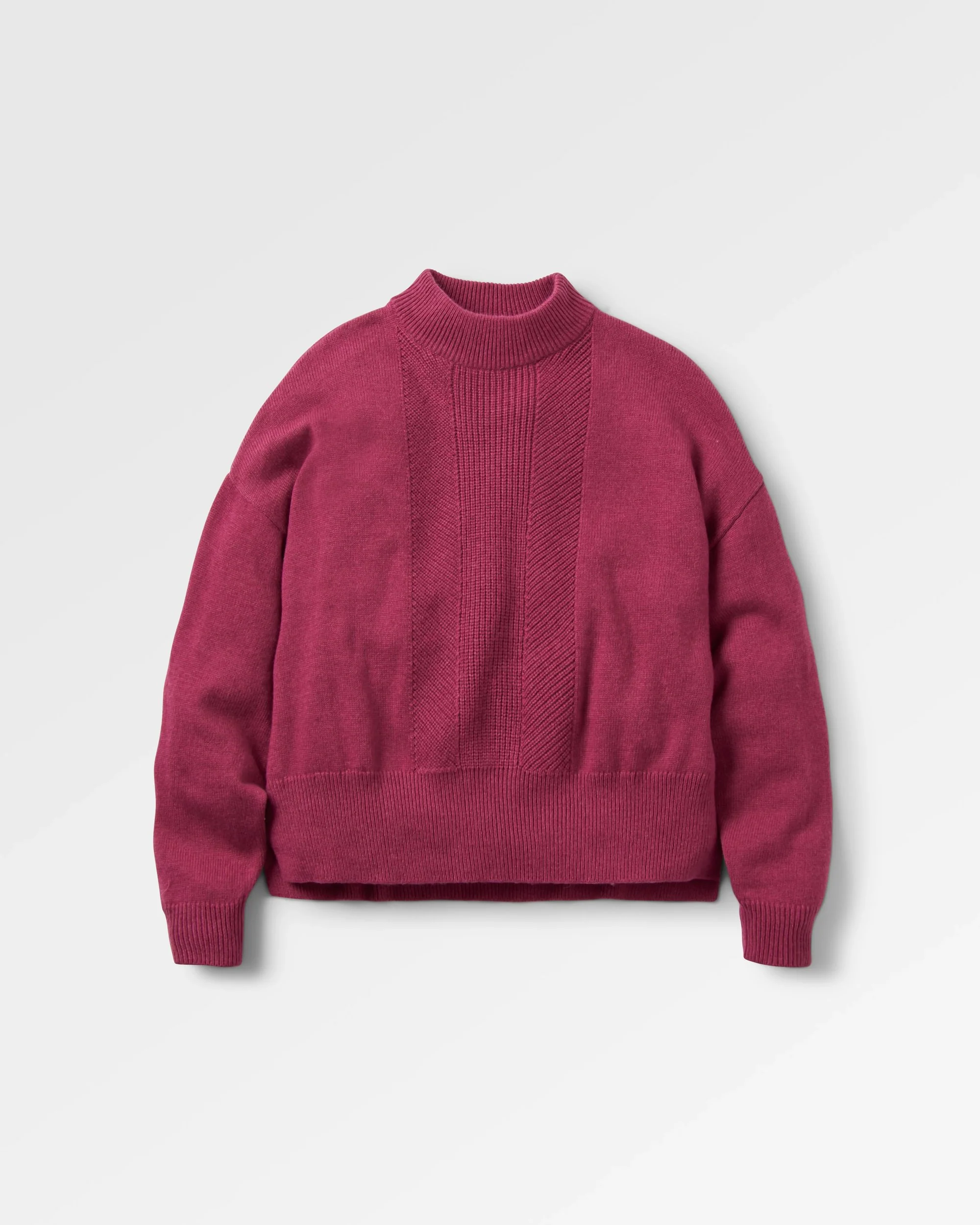 Hideout Oversized Recycled Knitted Jumper - Rhubarb