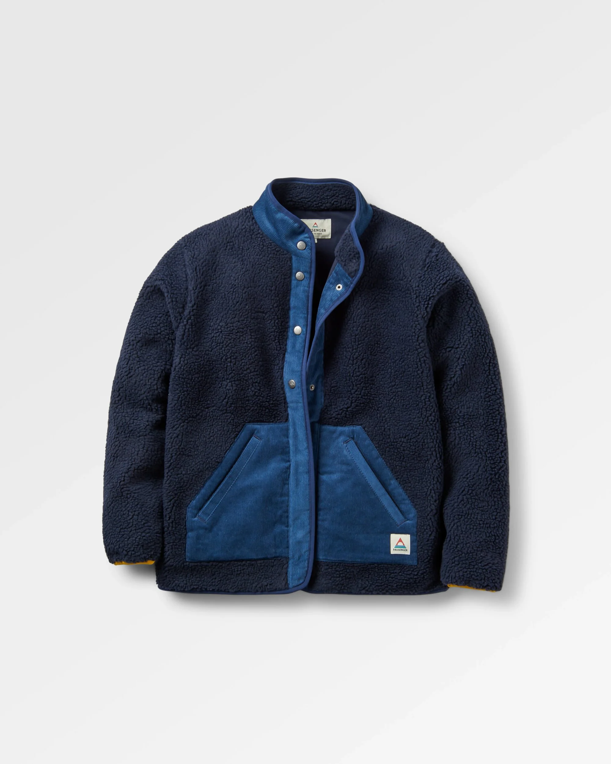 Clover Recycled Cotton-Lined Sherpa Fleece - Deep Navy