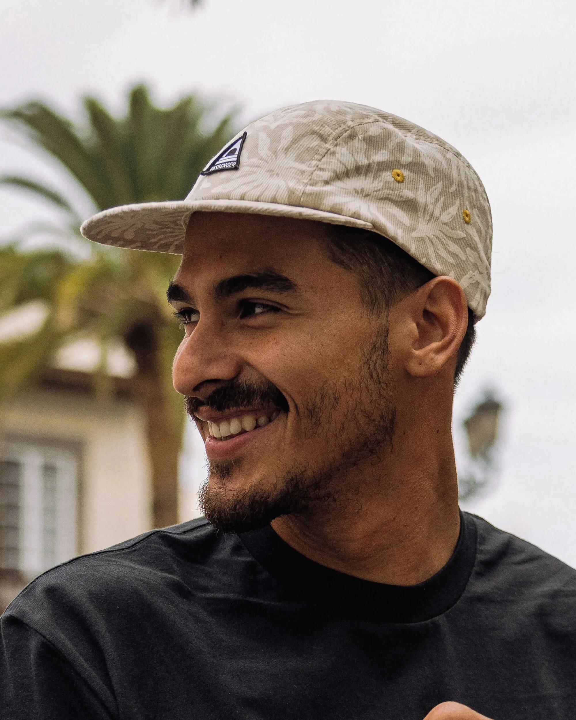 Fixie Recycled Cord 5 Panel Cap - Golden Spice/ Seaweed Pebble Grey