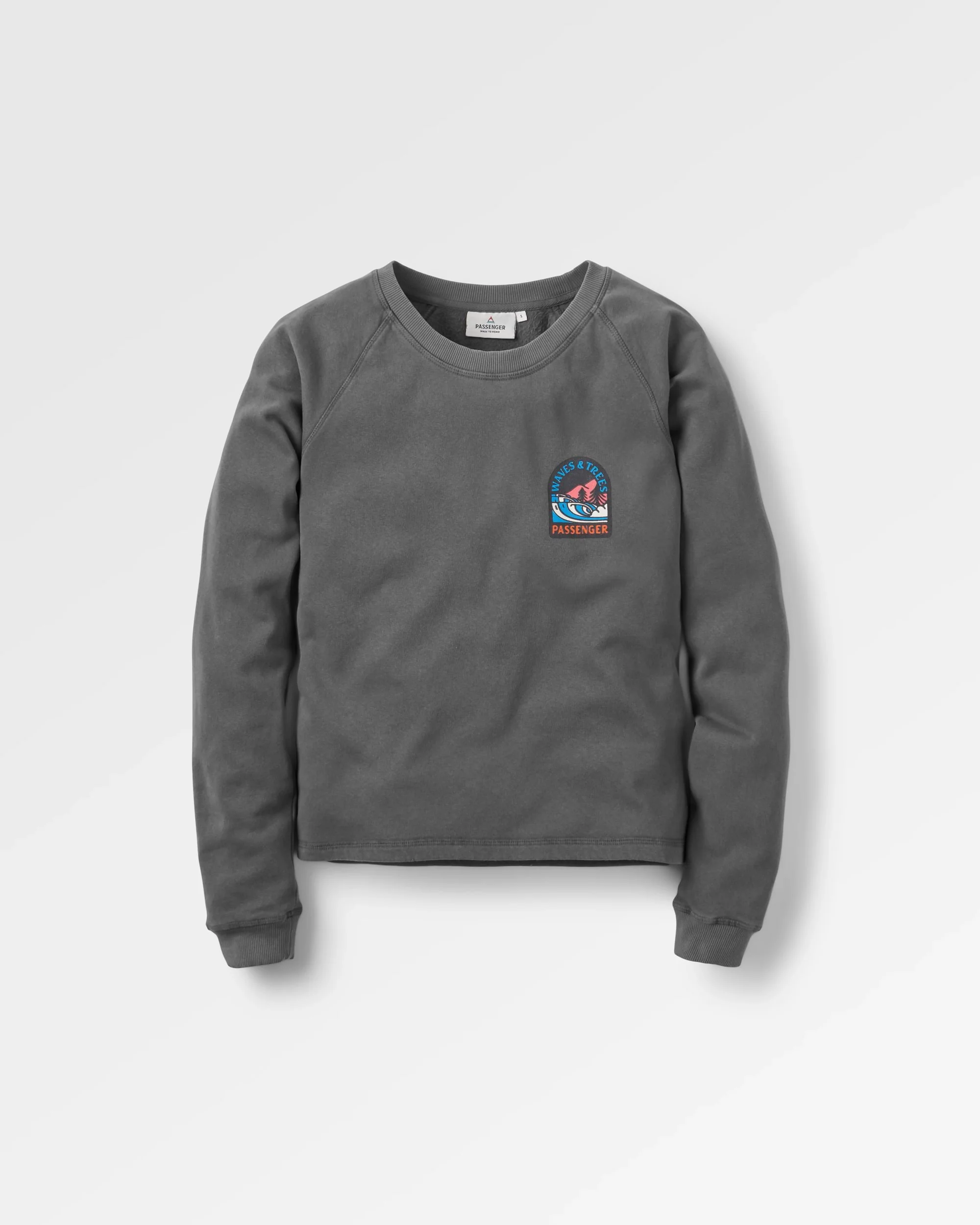 Waves & Trees Recycled Cotton Sweatshirt - Charcoal