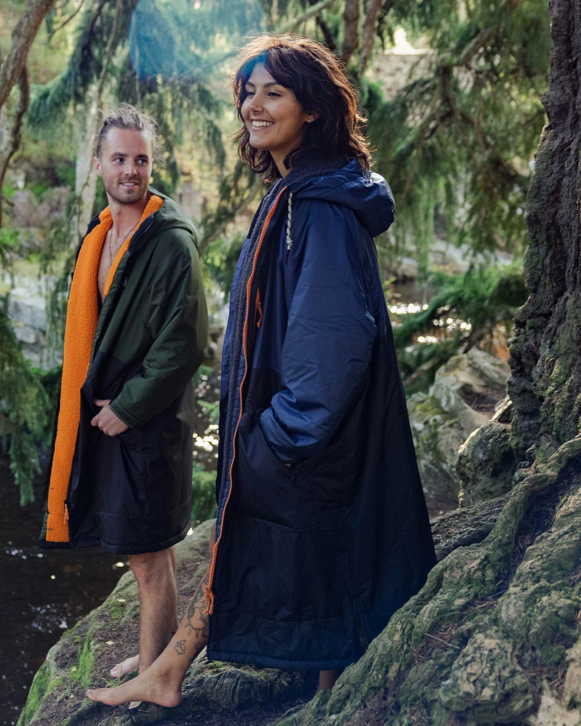 Waves Recycled Sherpa Lined Changing Robe - Dark Denim/ Deep Navy