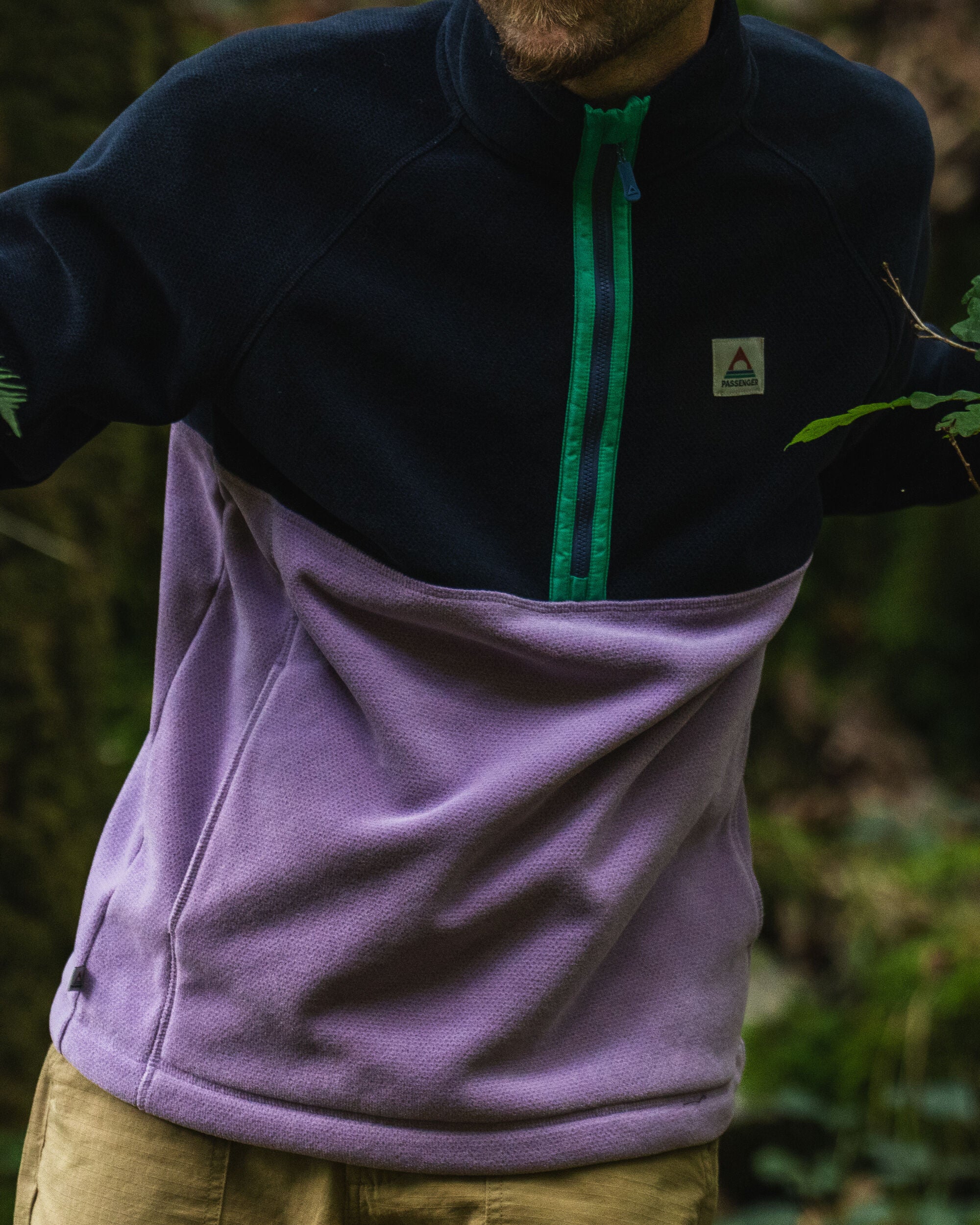 Men's Highland Recycled Polartec Fleece - Lilac/ Deep Navy