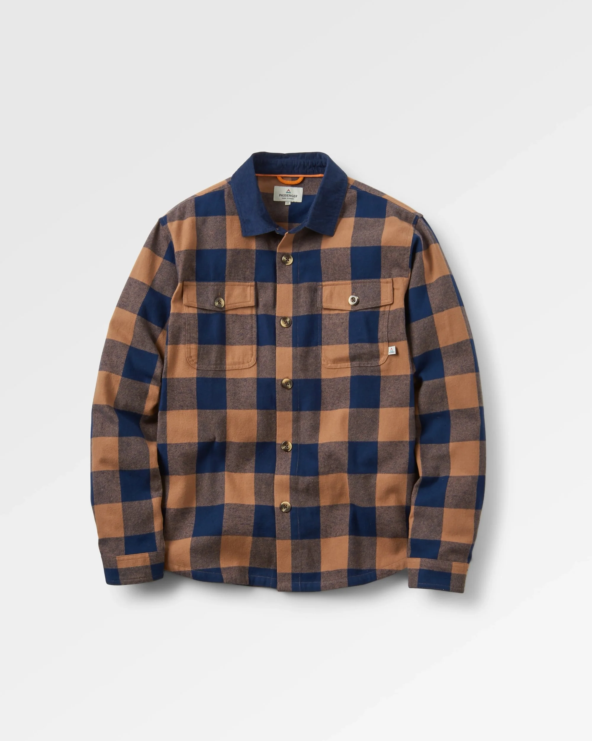 Rustic Organic Cotton Shirt - Toffee/Rich Navy Buffalo