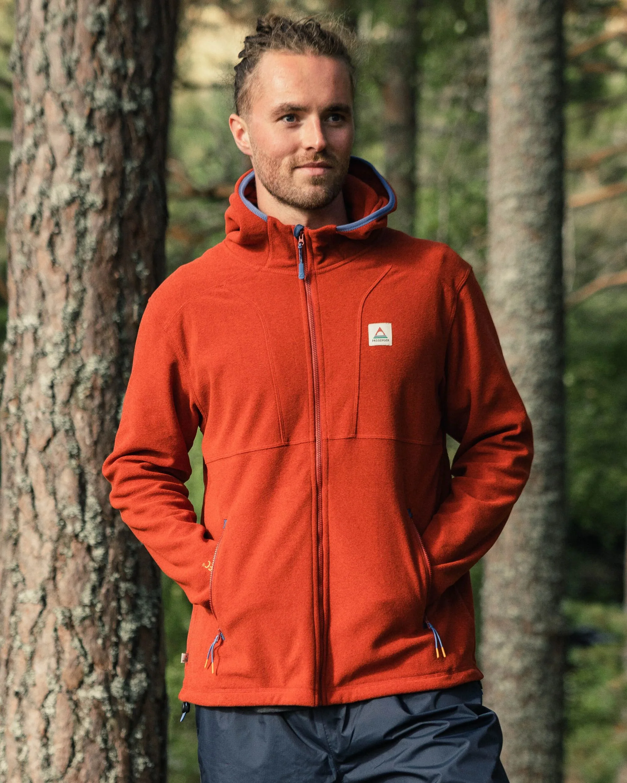 Men's Pinegrove Recycled Polartec Fleece Hoodie - Red Ochre