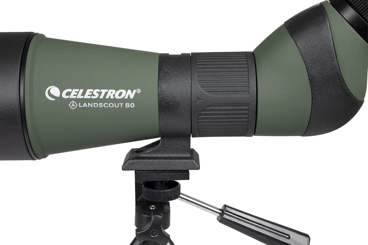 LandScout 20-60x80mm Angled Zoom Spotting Scope with Table-top Tripod and Smartphone Adapter