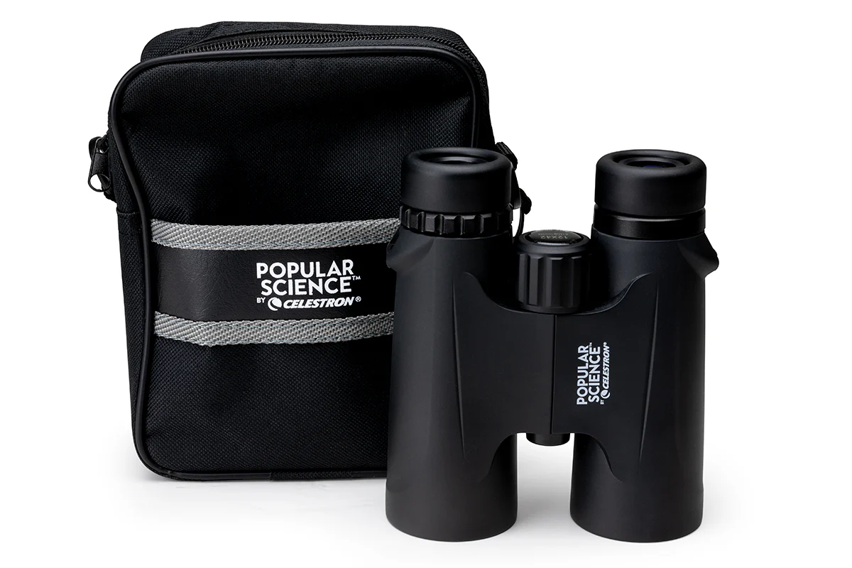 Popular Science by Celestron Outland X 12x42mm Roof Binocular with Smartphone Adapter and Bluetooth remote