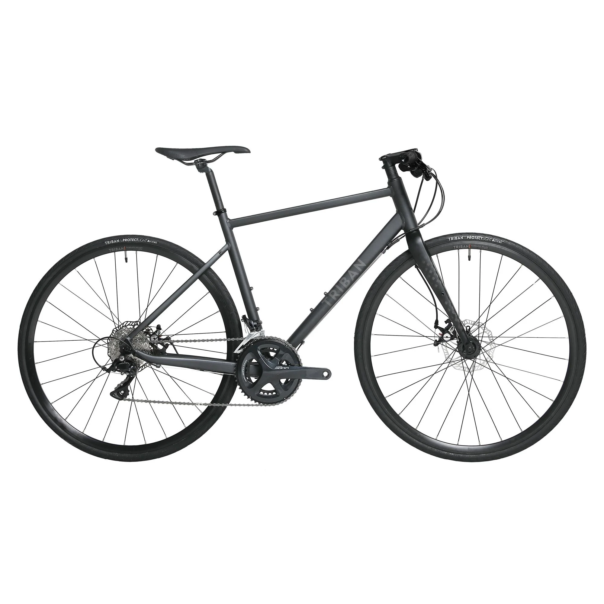 Triban RC500 Adult Road Bike Flat Bar 700c Black XL