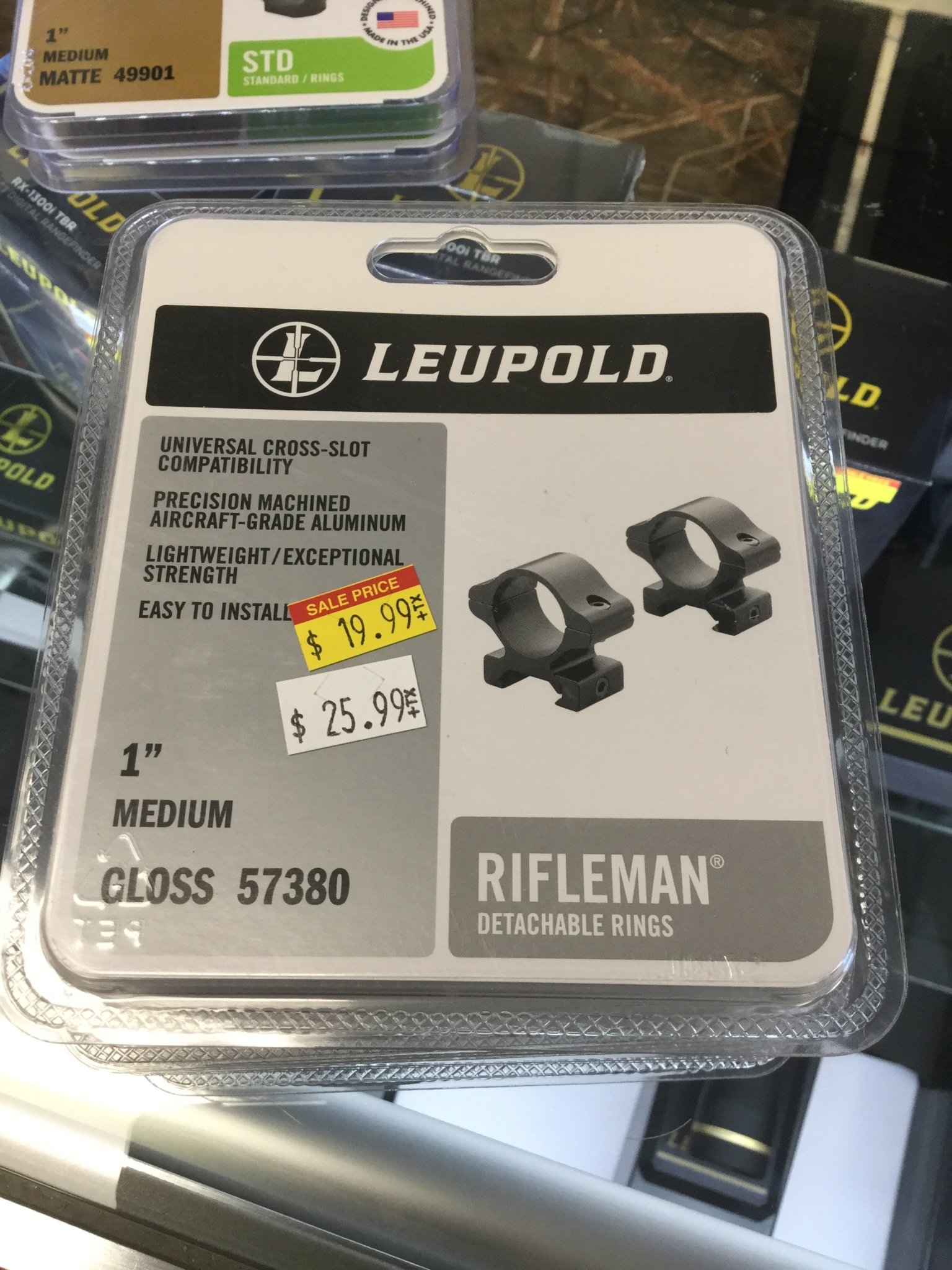 Leupold 57380 Rifleman Rings Detachable 1 Medium Black Gloss