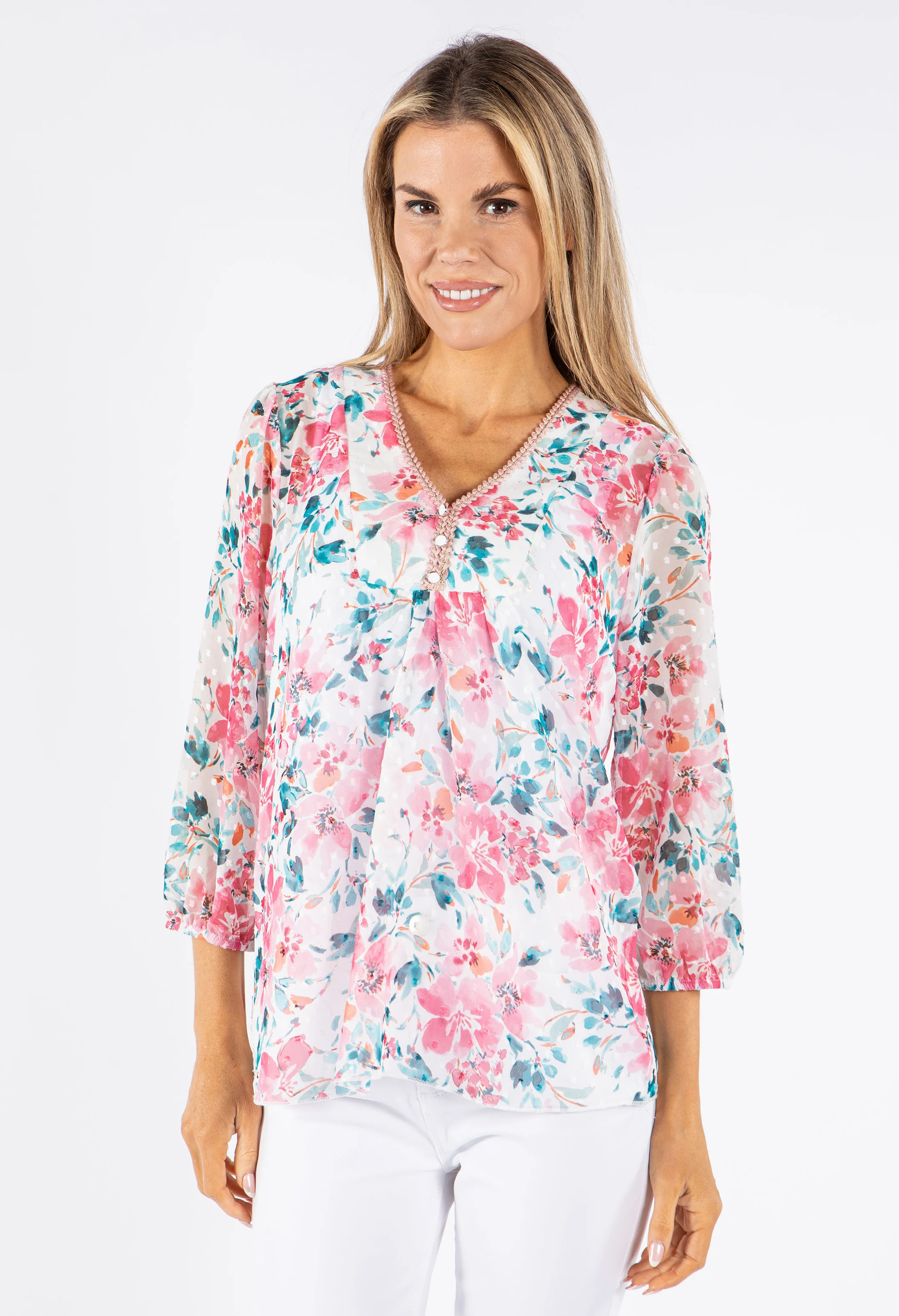 Floral Print Chiffon Blouse