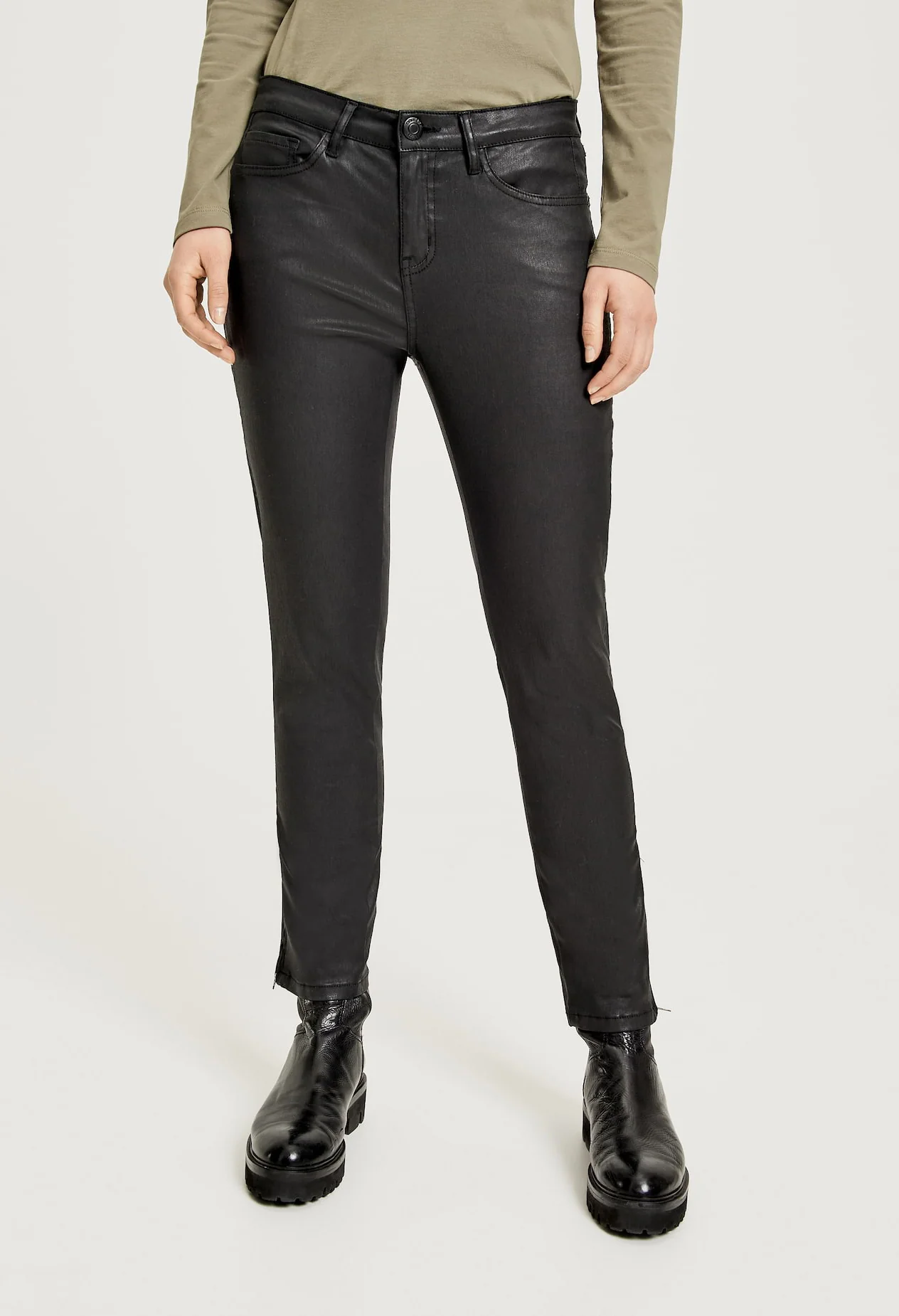 Emily Zip Coated Jeans