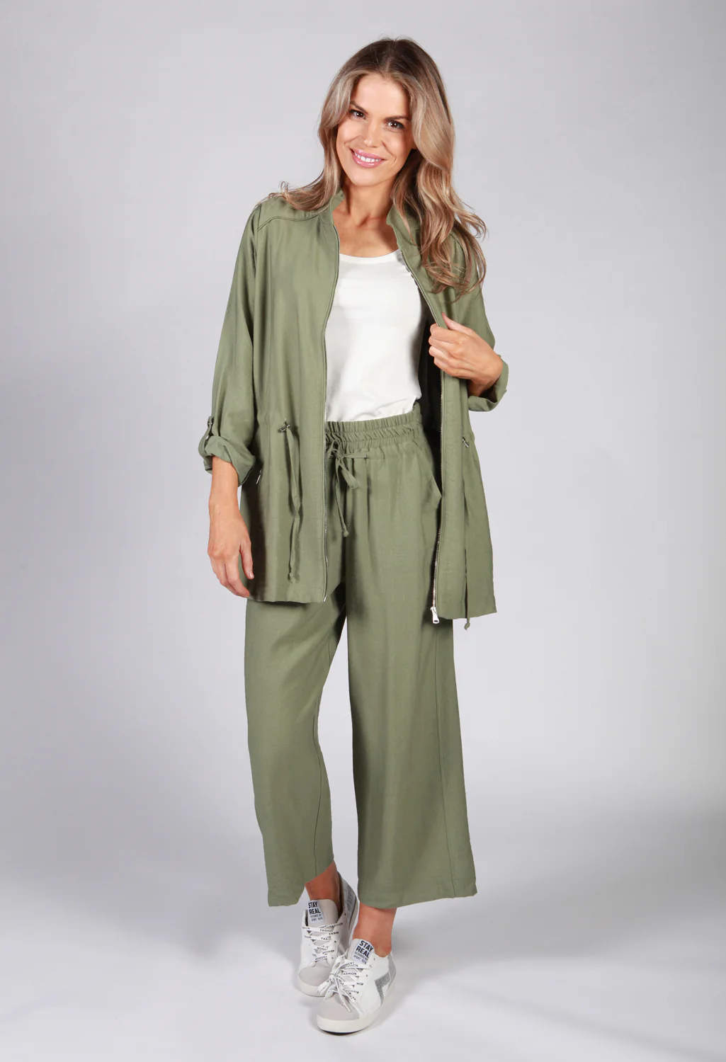 Khaki Draw String Blazer