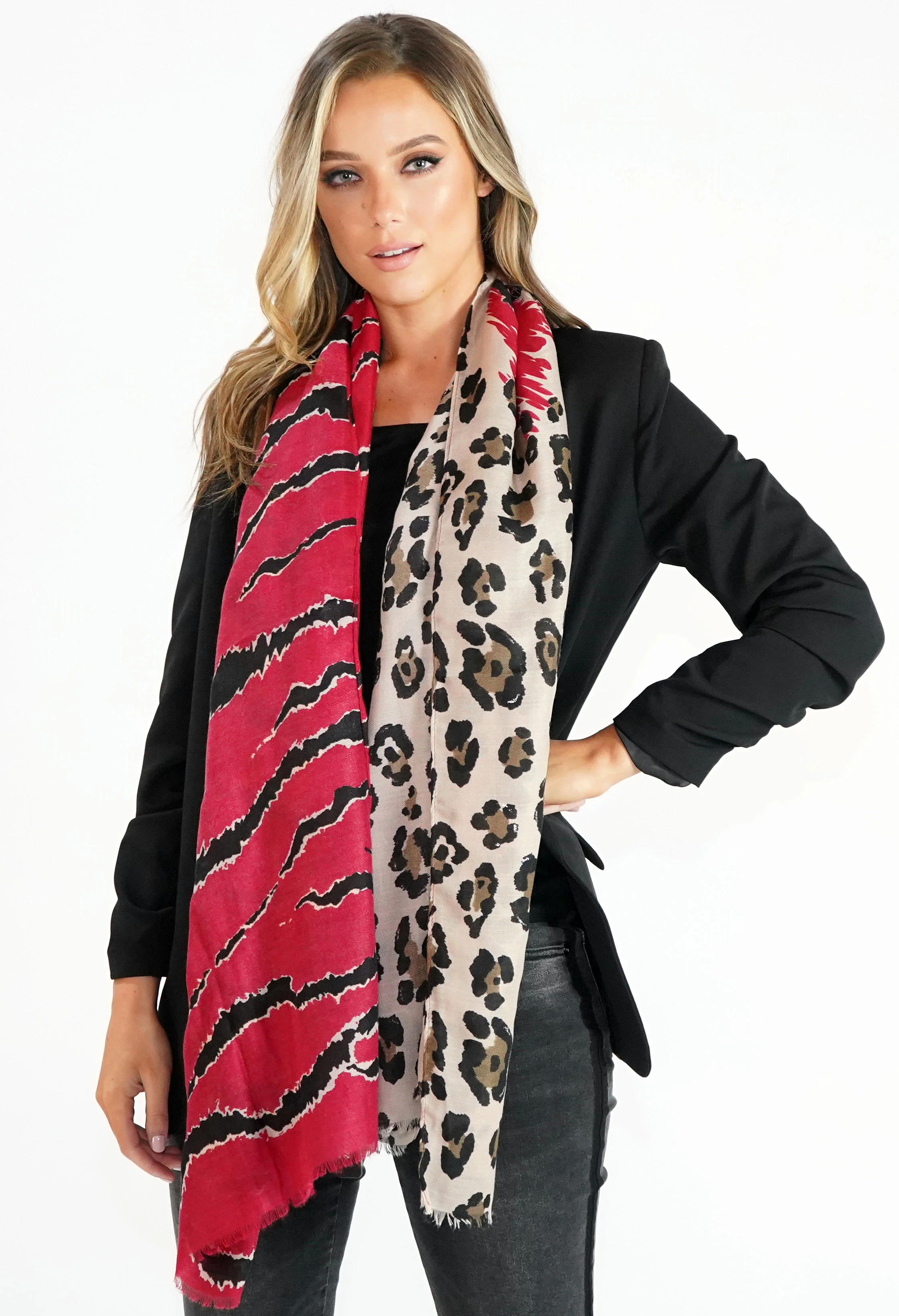 Mixed Animal Print Scarf-1