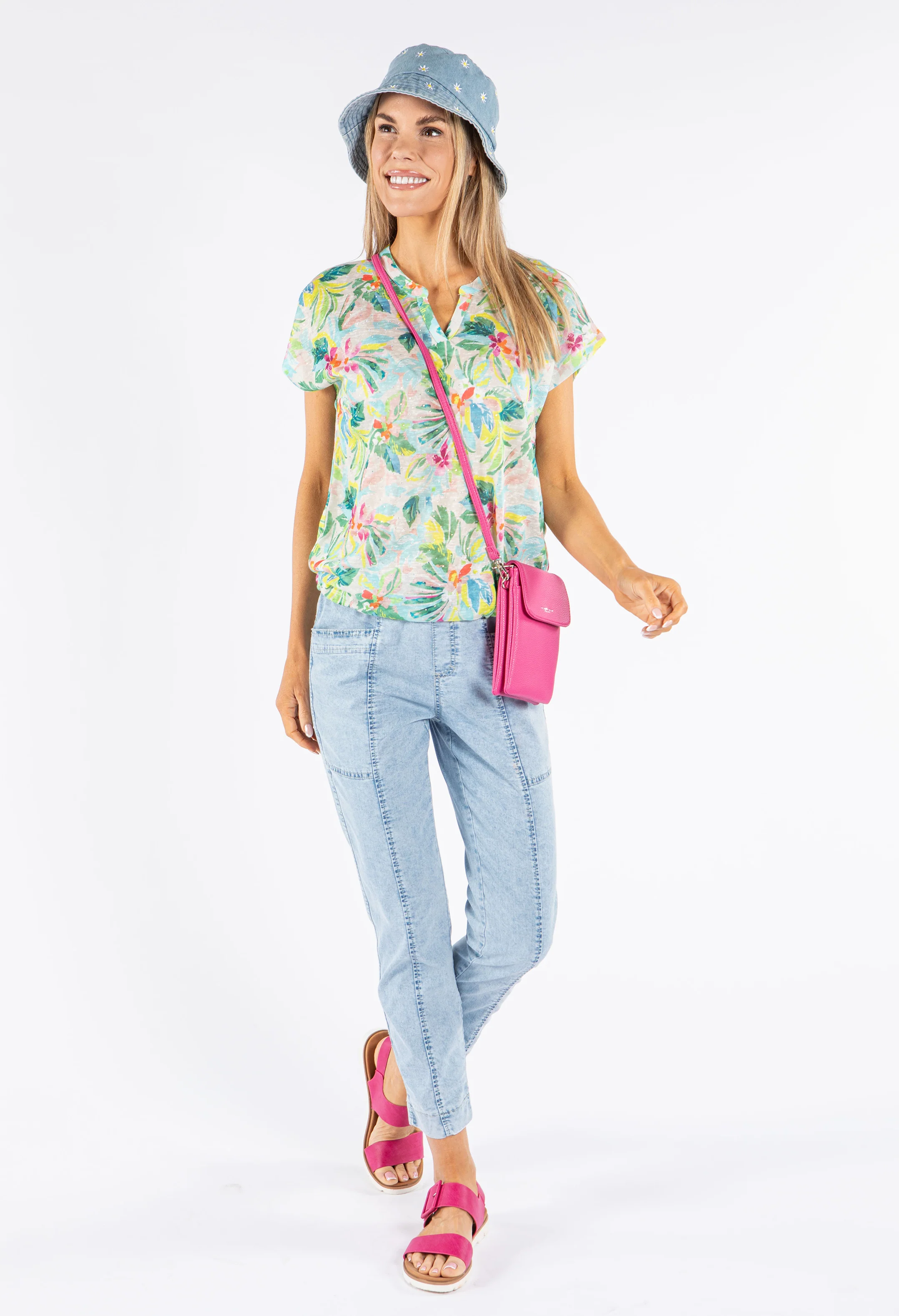 Floral Print Diamante Top