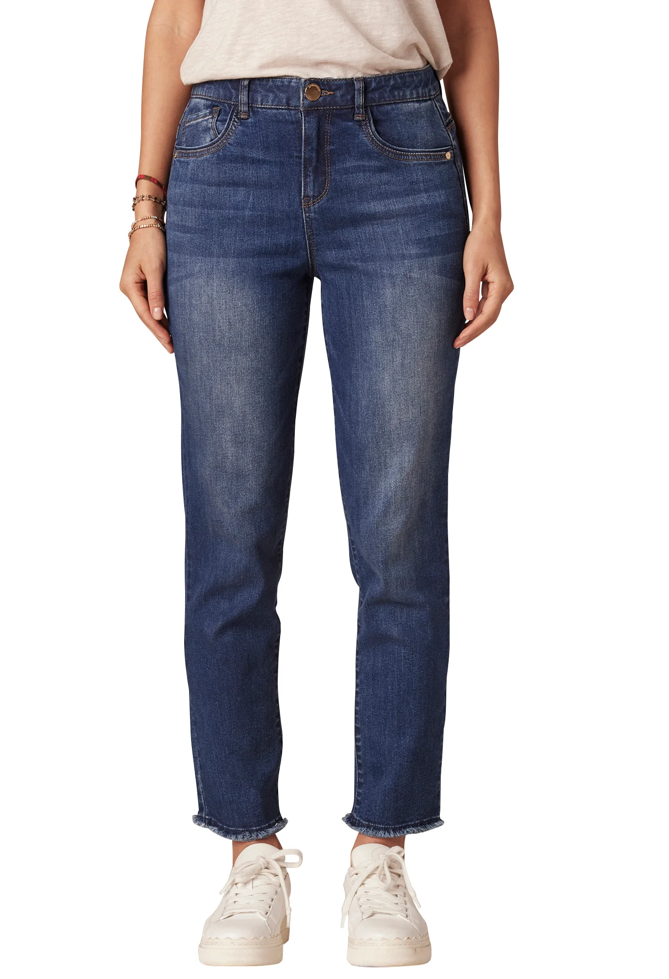 Absolution High Rise Cascading Embroidered D Slim Straight Jean